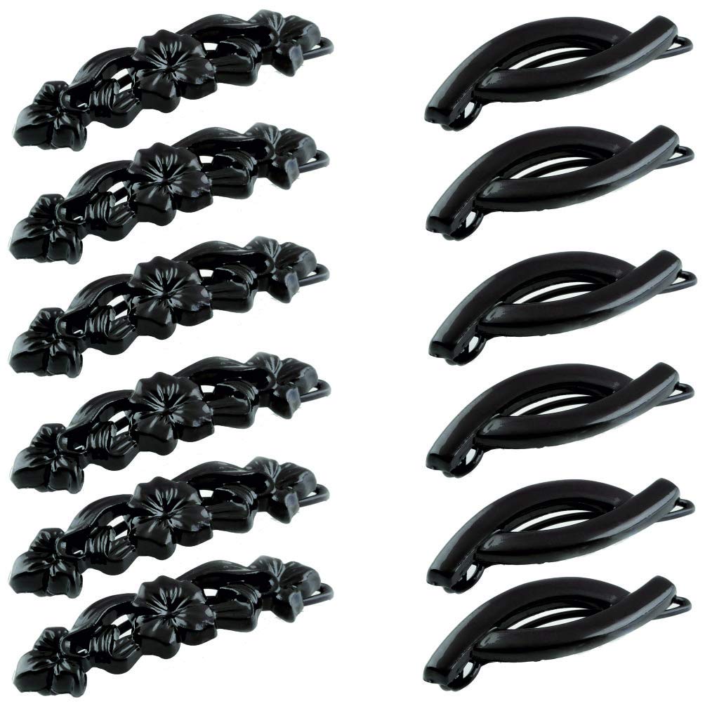 WESTENDMini Banana Barrette Clip For Girls Set of 12 Black 391392