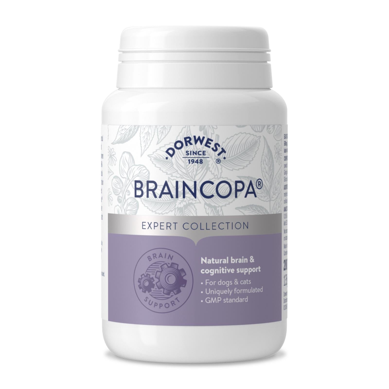 DORWEST HERBSBrainCopa Tablets for Dogs and Cats 200 Tablets - Helps naturally maintain brain health and mental agility, for older pets