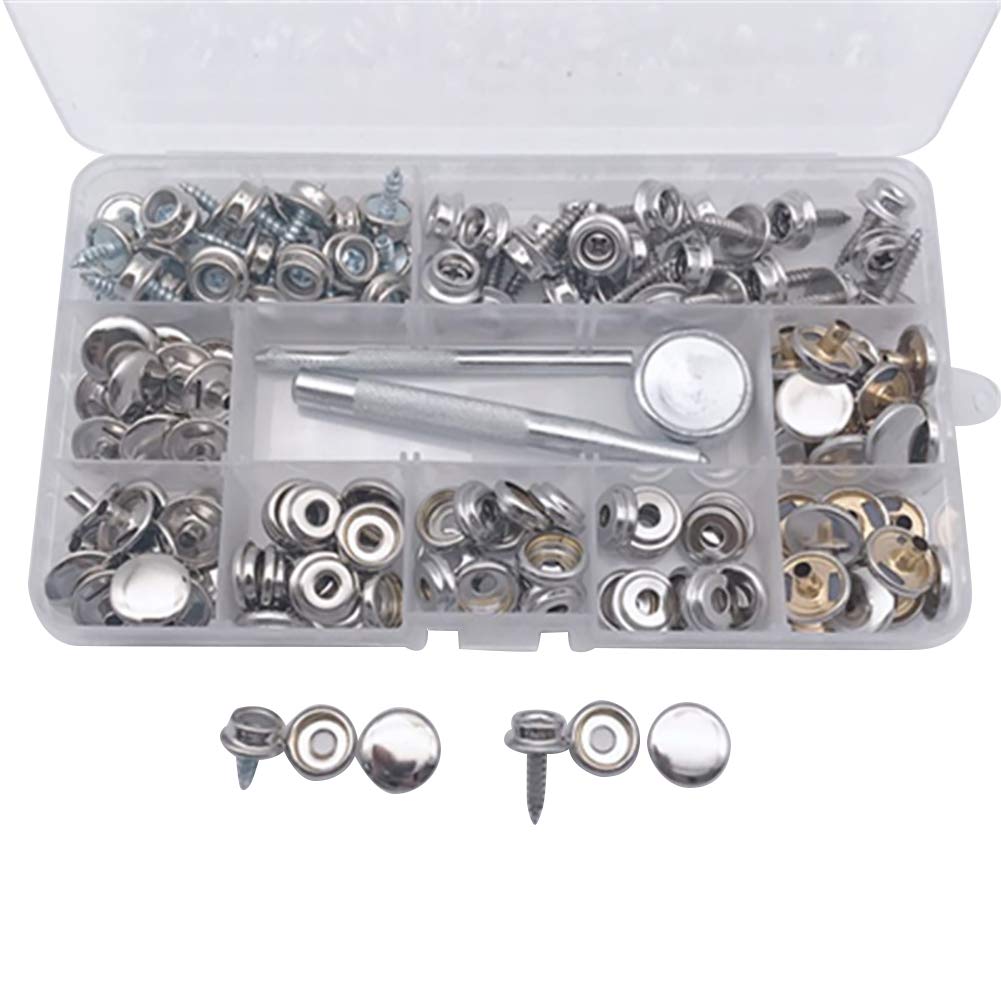 nulala 500pcs Rivet Button Kit Sets with Installation Tool and Storage Box for DIY Crafts Decoration, Type 13