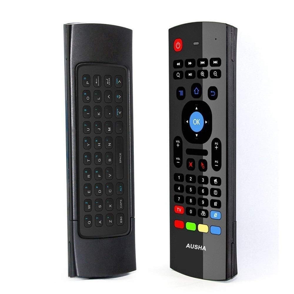 AUSHA Air Mouse SmartUniversal TV Remote with IR Learning and Keyboard for All Android Devices Like Projector,Android TV Box,Smart Android TV,Set top Cable Box, and Gaming Boxes