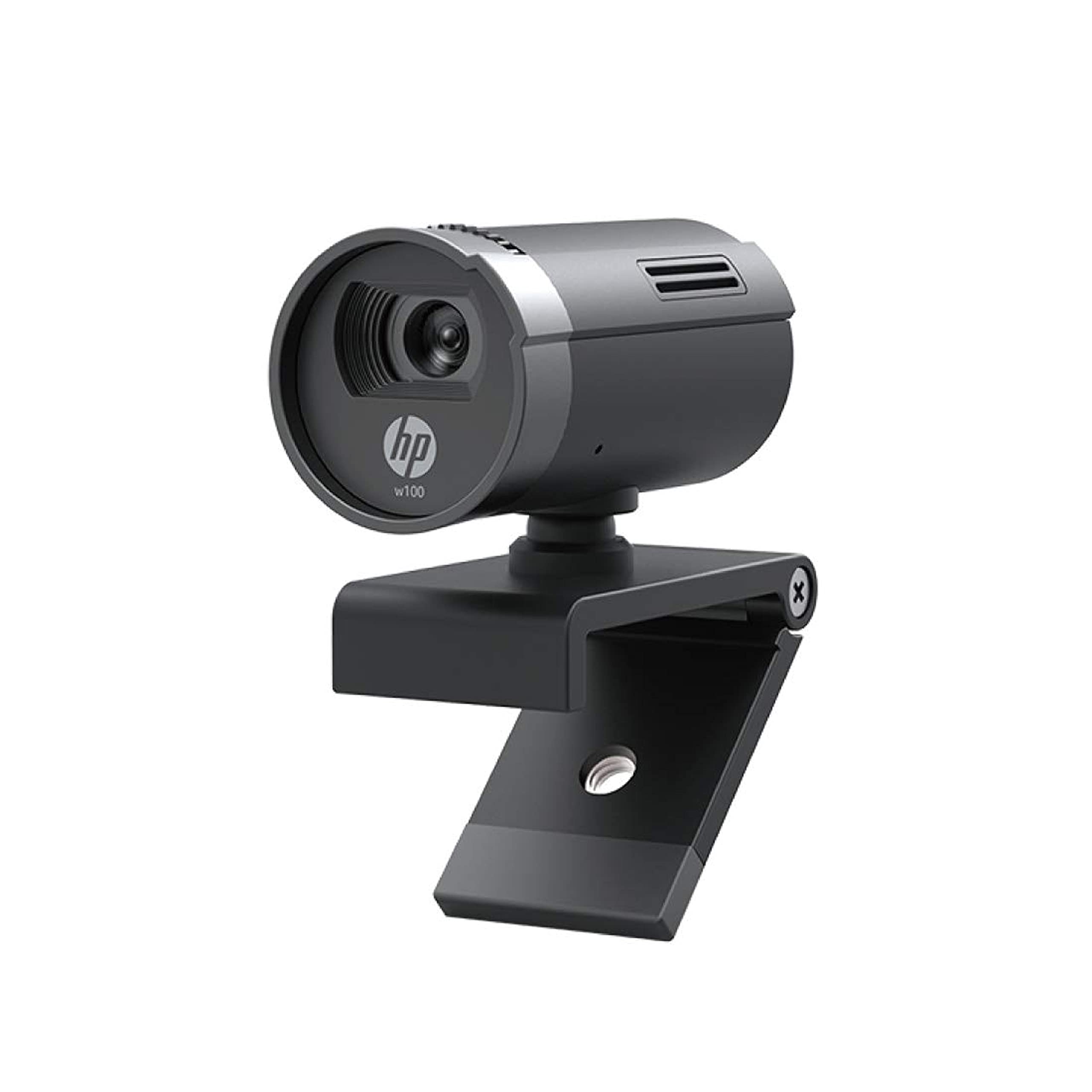 HP w100 480P 30 FPS Digital Webcam with Built-in Mic, Plug and Play Setup, Wide-Angle View for Video Calling on Skype, Zoom, Microsoft Teams and Other Apps (Black)