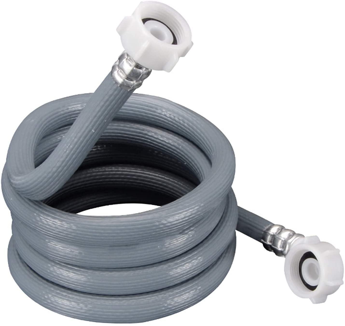 Puri Pro Universal Automatic Drum Cold Water Pipe Flexible 90 Degree Bend Inlet Washing Machine/Dishwasher Tube Hose Explosion-Proof 6-Point Extension Hose with 3/4 inch Connection, Grey, 150cm, 1.5M