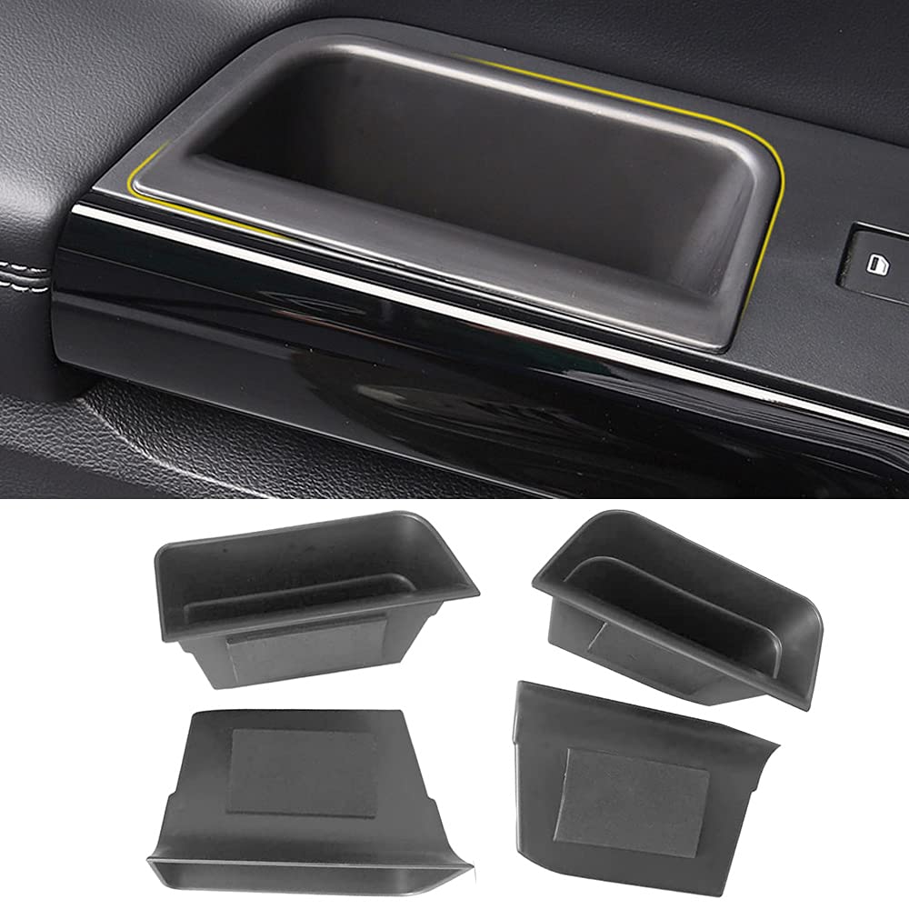 Vesul 4PCS Door Grab Tray Door Organizer Fit for Ford Explorer 2020 2021 Armrest Phone Container Handle Insert ABS Tray Storage Box Glove Pallet