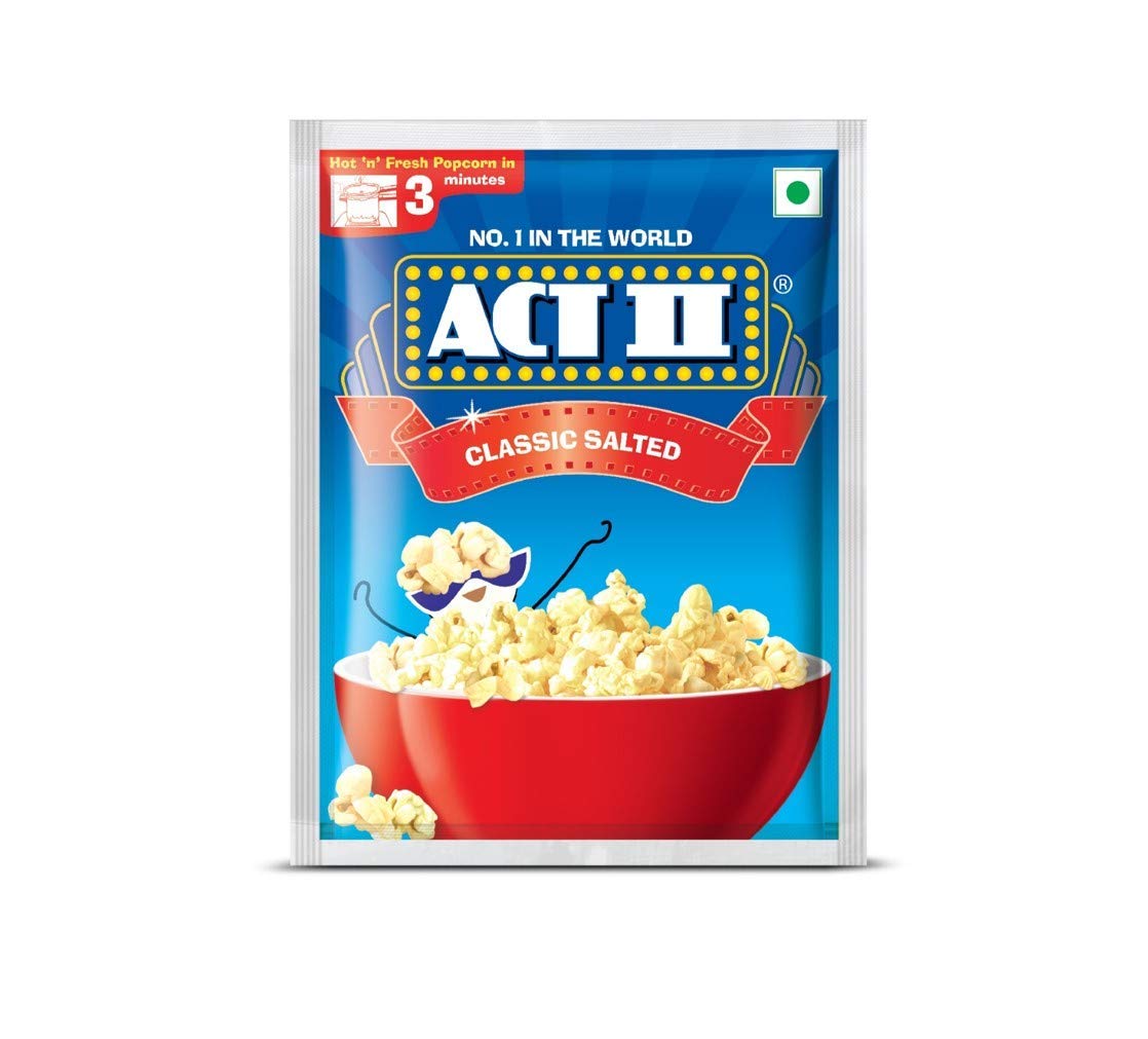 ACT II Instant Classic Salted Popcorn, 55/60g (Weight May Vary)