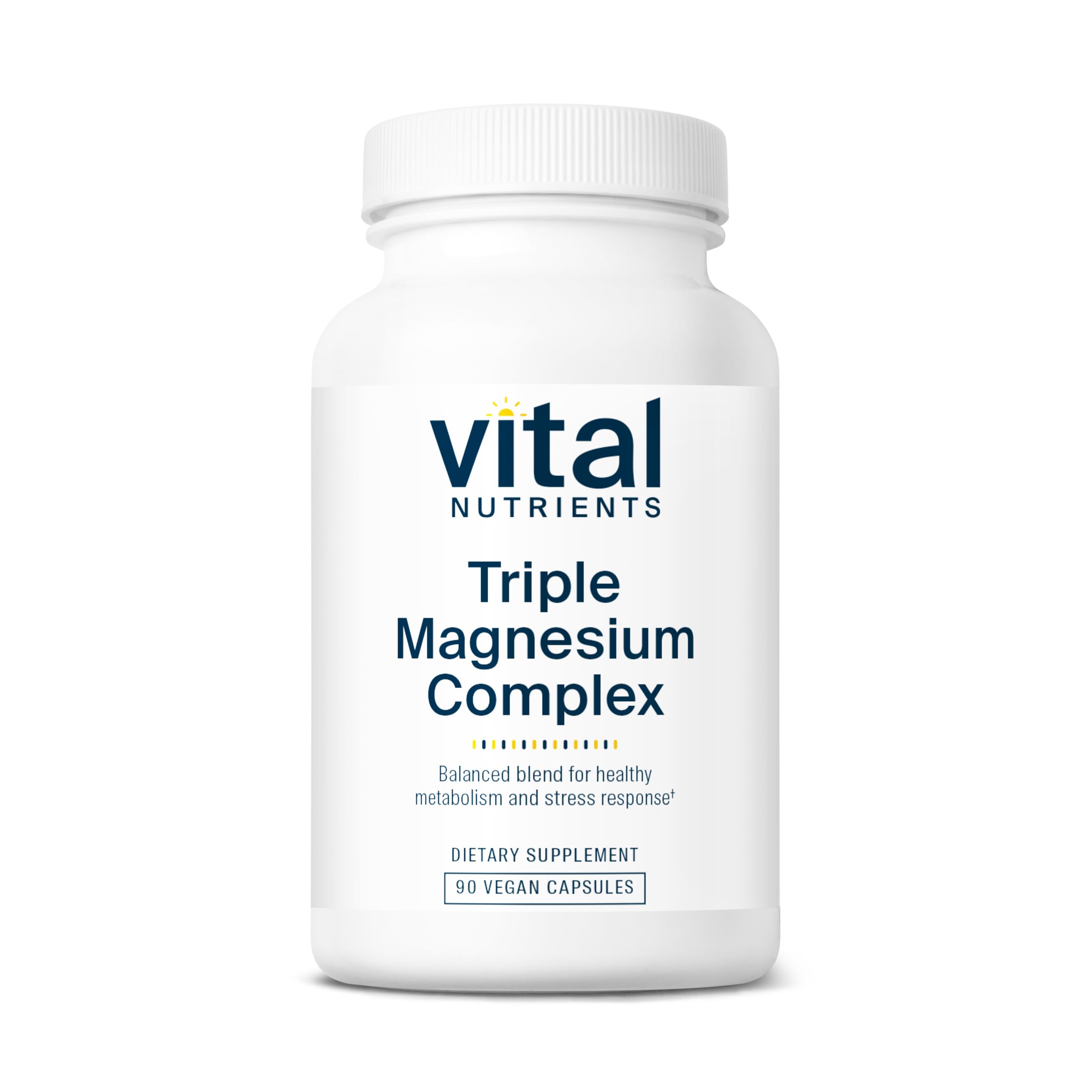 Vital Nutrients Triple Magnesium Complex | Vegan Magnesium Glycinate, Malate & Oxide 250mg | Easily Absorbed Magnesium Supplement for Stress, Muscle, Heart, Bone Support | 90 Capsules