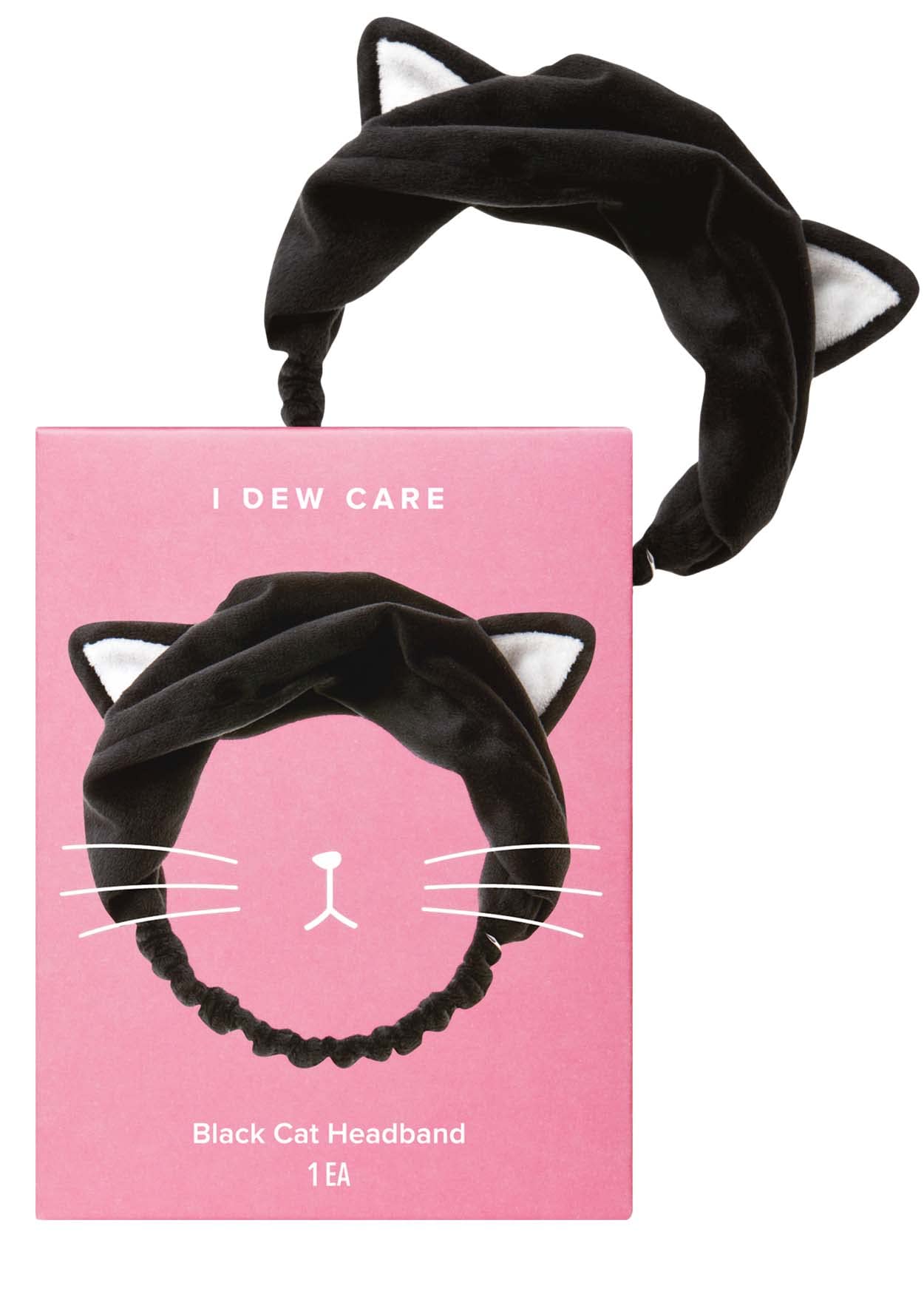 I DEW CAREFace Wash Headband - Black Cat | Spa, Soft, Cute for Makeup, Shower, Teen Girls Stuff, 1 Count