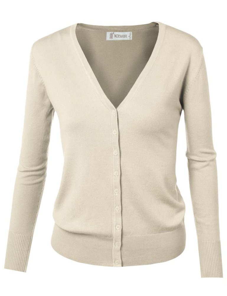 Women Basic Spring Button Down Cardigan