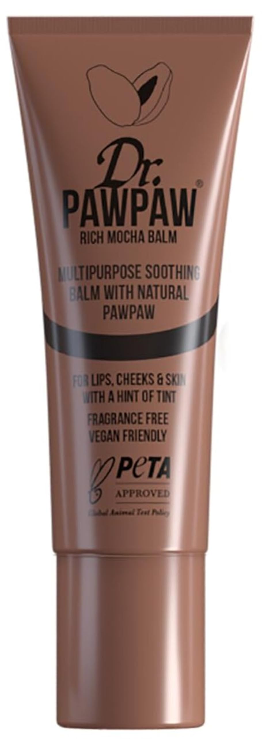 Dr.PAWPAW Rich Mocha Balm, Multi-Purpose Natural No Fragrance, for Hydrating Lips, Skin, Hair, Cuticles, Nails & Beauty Finishing (25 ml)