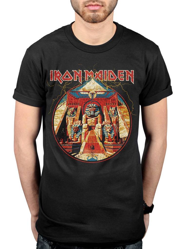 AWDIPOfficial Iron Maiden Powerslave Lightning Circle T-Shirt