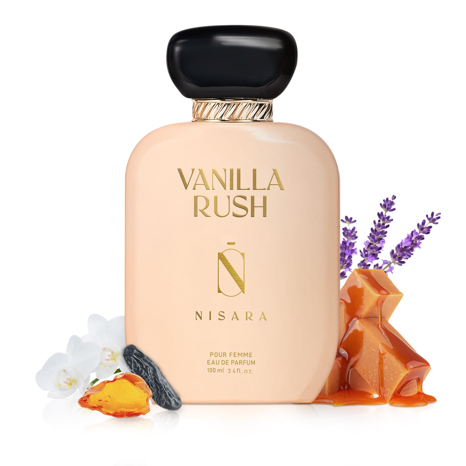 Nisara Vanilla Rush Perfume for Women 100ml | Girl Long Lasting Eau De Parfum Ideal gift for Women for Christmas & New Year | Gift For Sister, Wife, Friend, Girlfriend & Mother | Ambery-Vanilla Fragrance | With Orchid, White Floral, Amber, Musk Wood, Patchouli & Vanilla Notes | EDP Scent for Women | Premium Perfume I