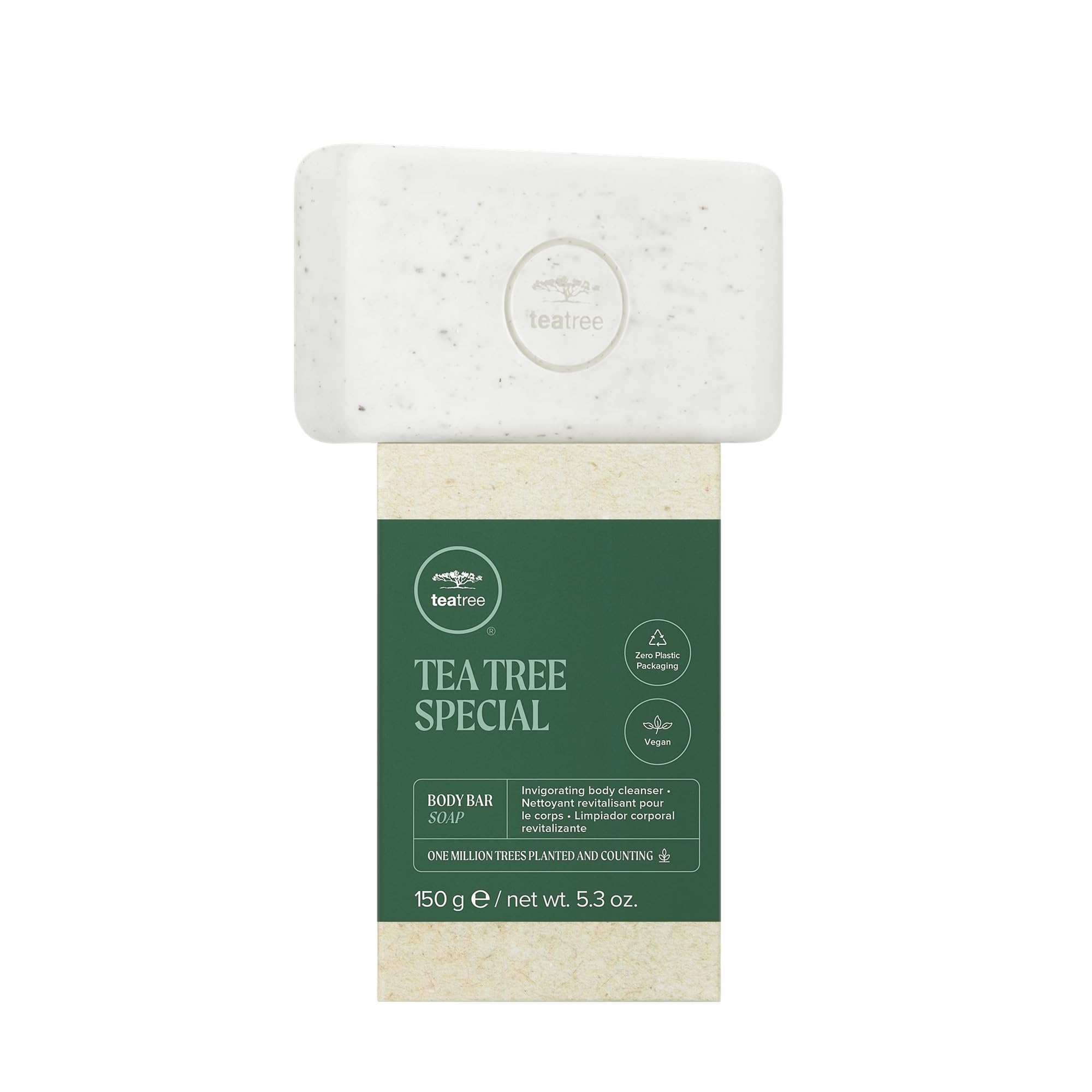 Tea TreeBody Bar Soap with Tea Tree + Parsley Flakes, Deep Cleans + Exfoliates, For All Skin Types