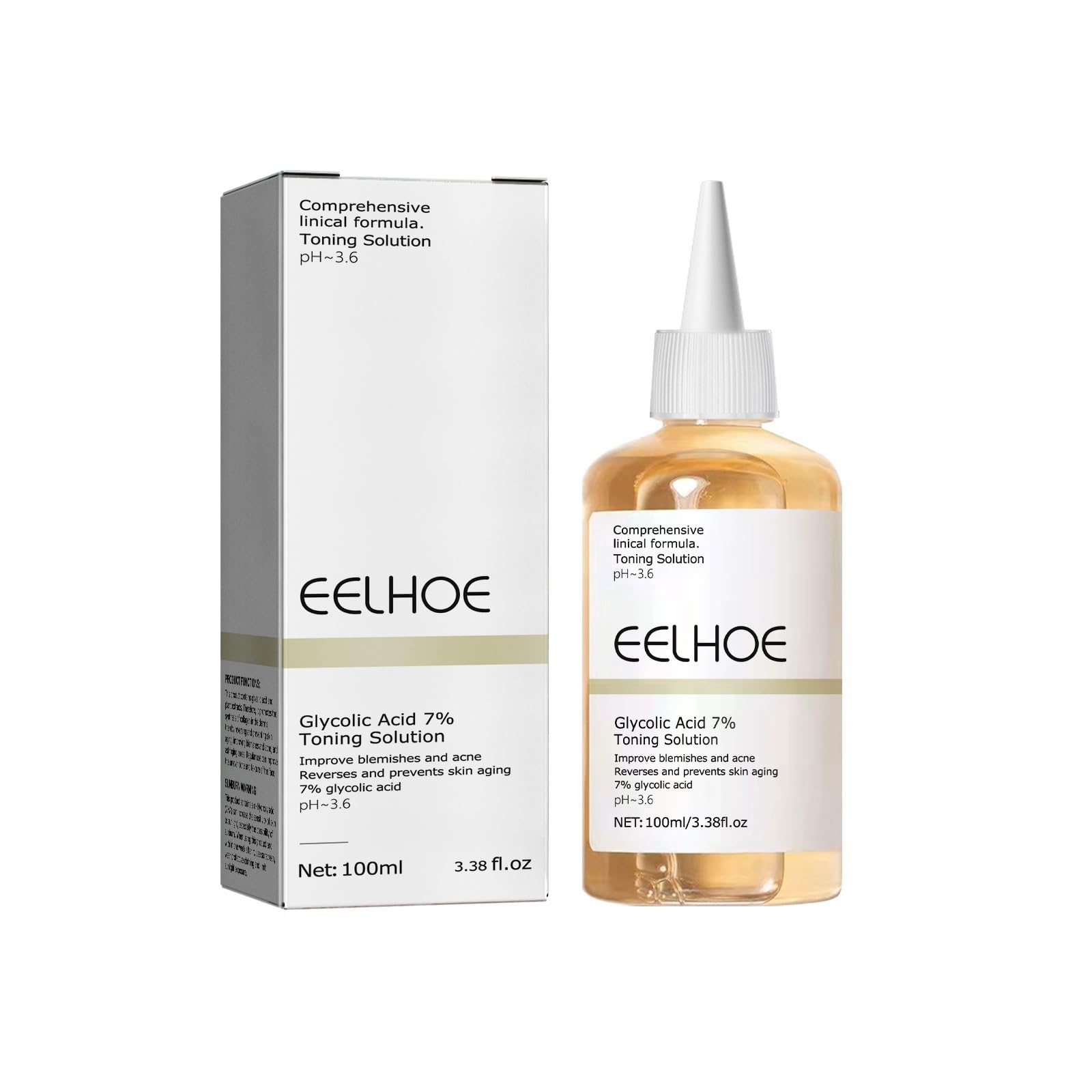 Glycolic Acid 7% Toning Resurfacing Solution, Exfoliate and Rejuvenate Your Skin, Glycolic Acid Toner for Face 100ml/3.38fl.oz