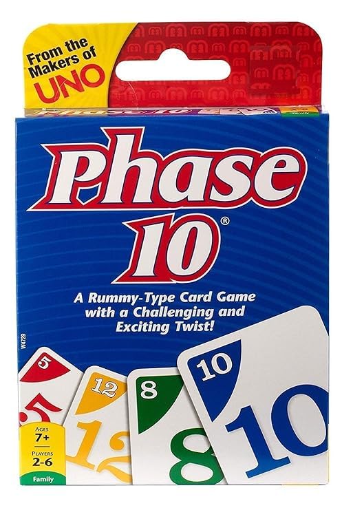 Phase 10 Rummy-Type Card Game with Exciting Twist, 2-6 Players