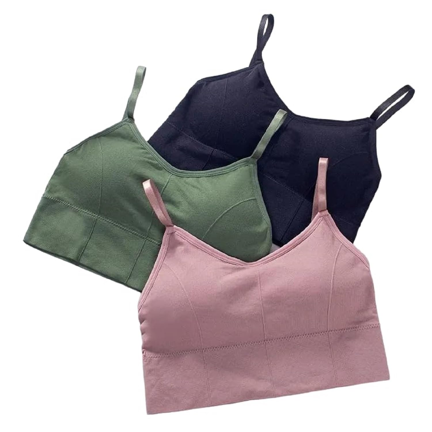 HIRRNIK Women Cotton Padded Bra Combo Bra Pack of 3 PIS (Free Size Bra Fit Up to 28,30, 32, 34)