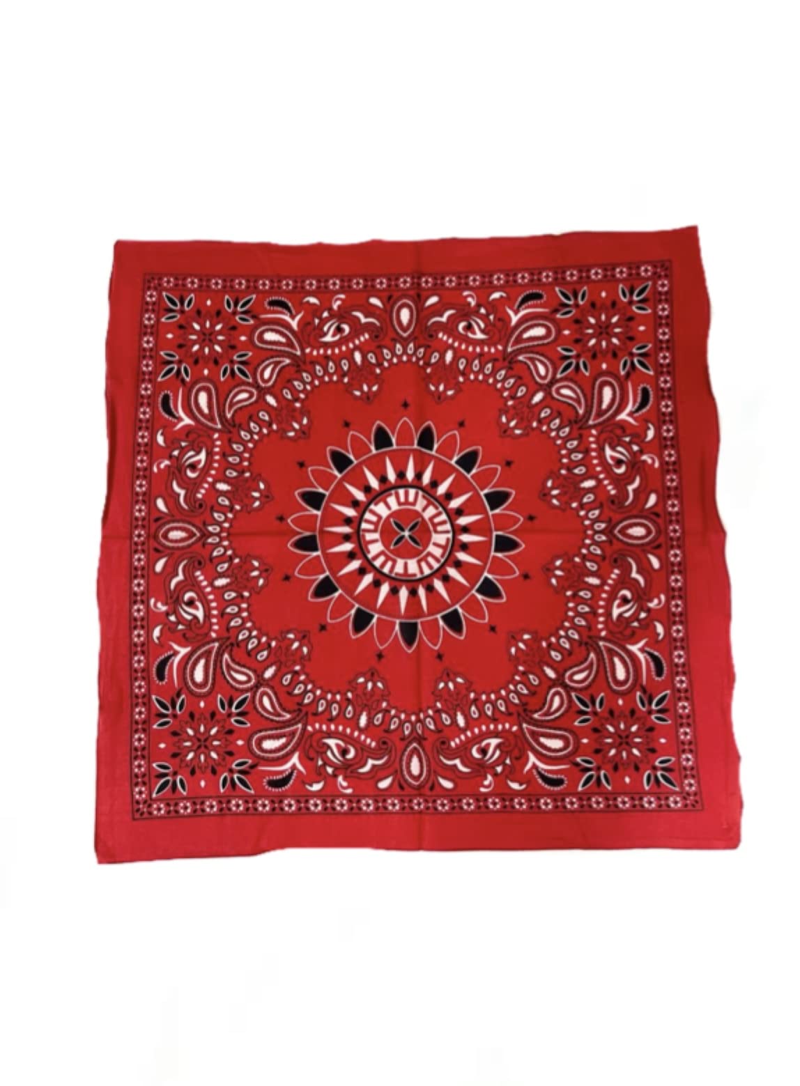 Reema PrintsFancy Cotton Paisley Kani Printed Bandana (Maroon Red_50X50cm)