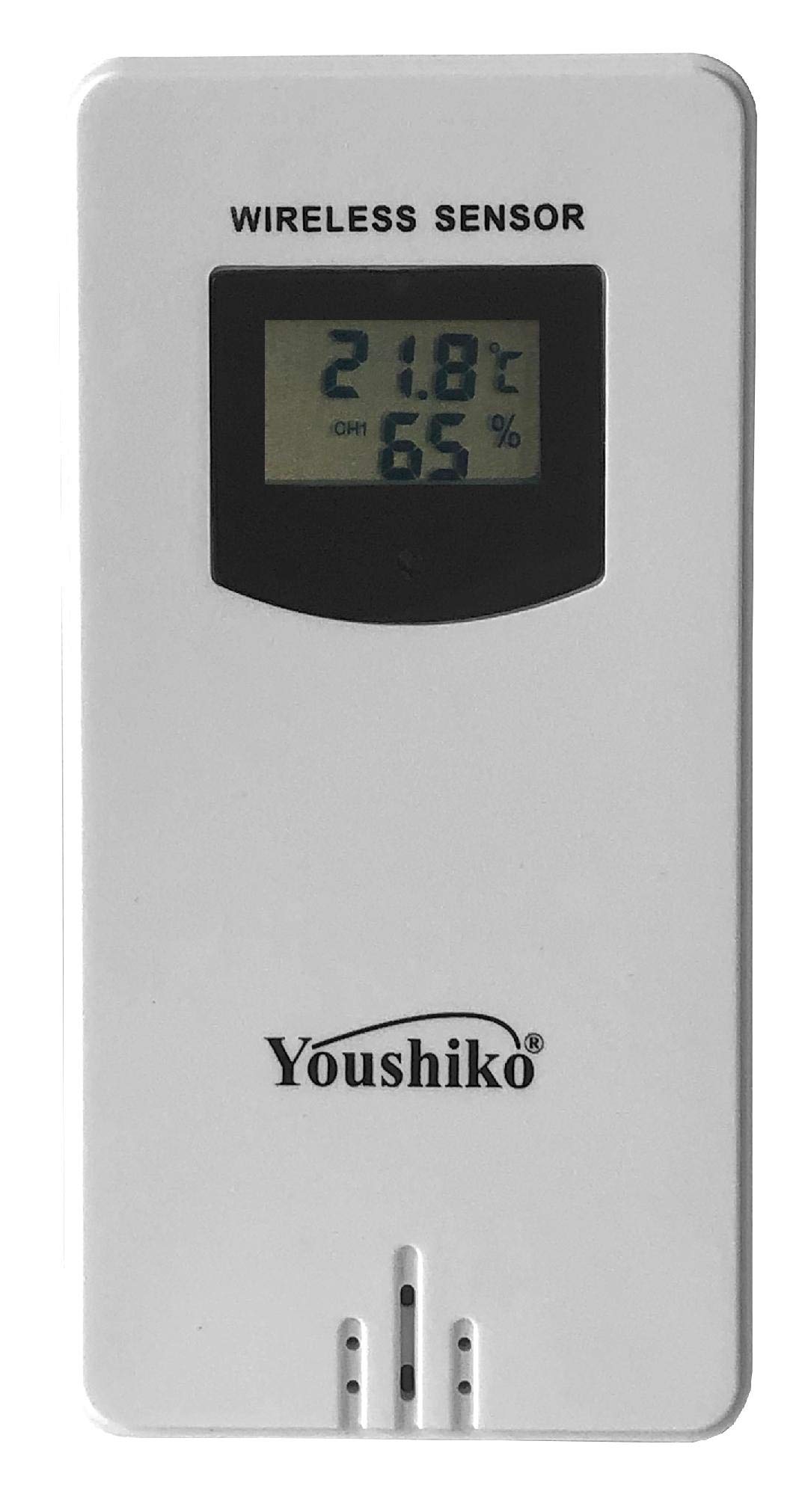 Youshiko YC9312 Wireless Temperature & Humidity 3 - Channel Sensor for Weather Station also Remote Sensor in Baby Room, Backyard, Garden, Courtyard and Basements