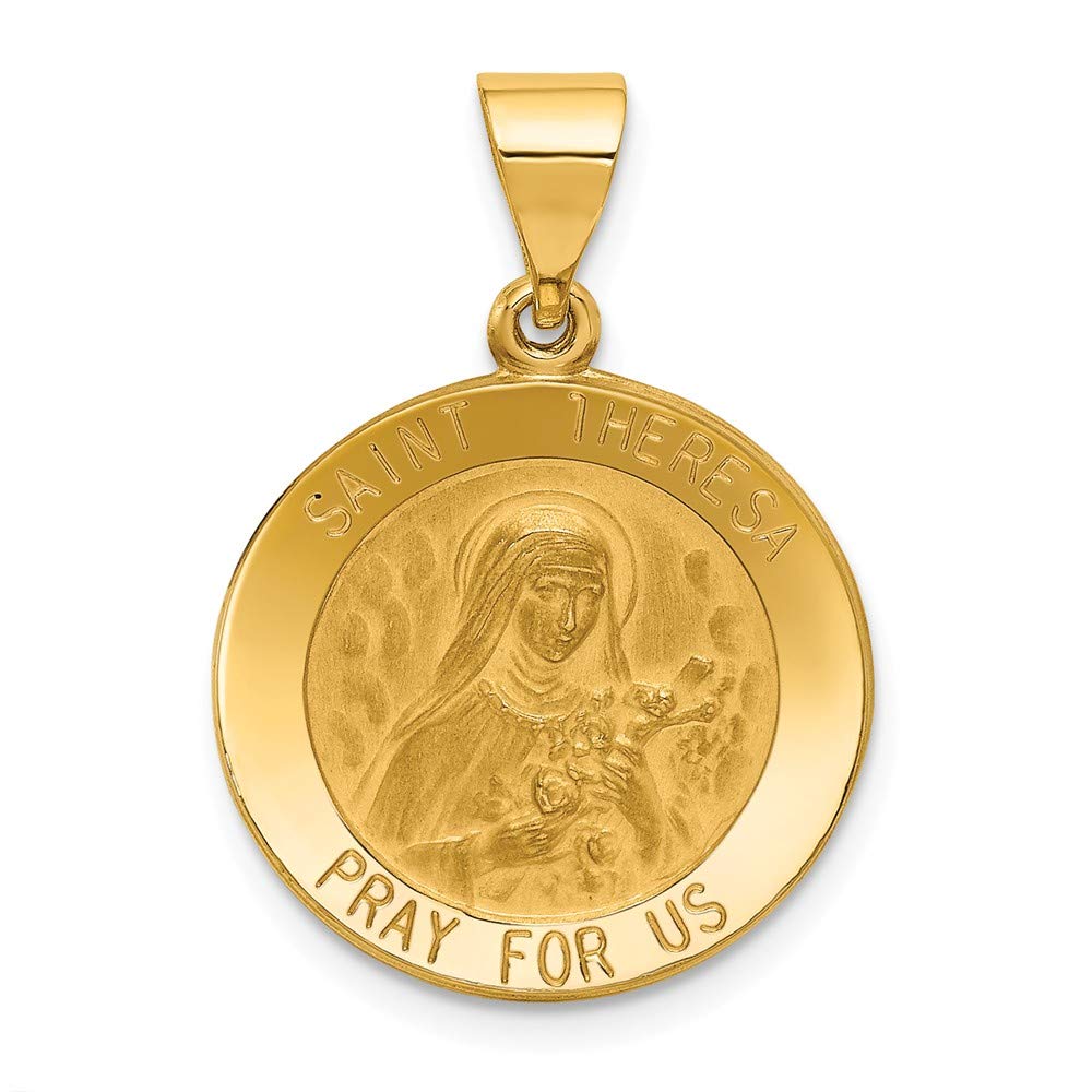 ICE CARATS14k Yellow Gold Saint Theresa Medal Pendant Charm Necklace Religious Patron St Thoma Fine Jewelry Gifts For Women