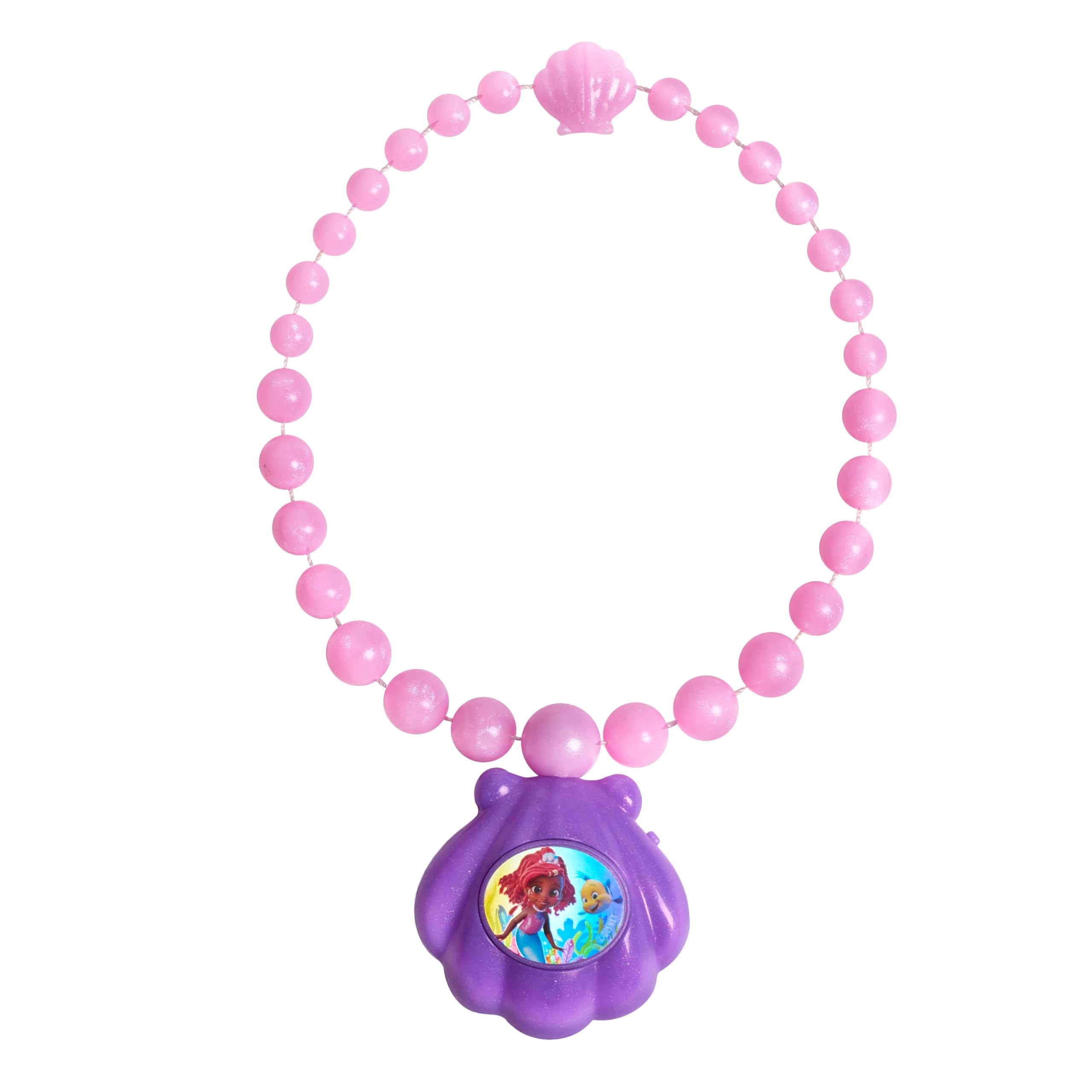 Disney Junior Ariel Ocean Glow Necklace with Lights and Sounds, Dress Up and Pretend Play, Kids Toys for Ages 3 Up by Just Play