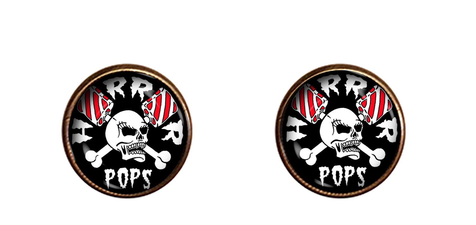 Chaoticfashion Horrorpops Cuff Links 16mm Rockabilly Handmade Jewelry Gift Charm