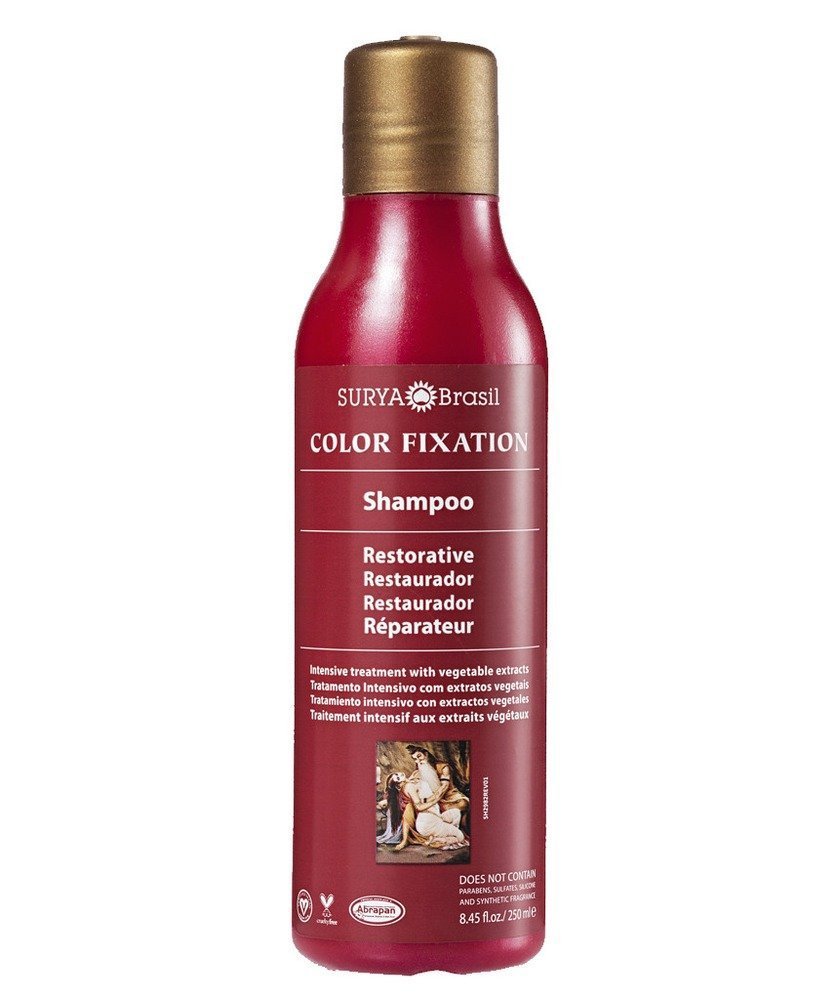 Surya Brasil - Color Fixation Restorative Hair Shampoo, Vegan Shampoo for Color Treated Hair, Natural Shampoo with Vitamins, Hydrating Color Shampoo for Shine and Softness, 8.45 fl oz / 250 ml