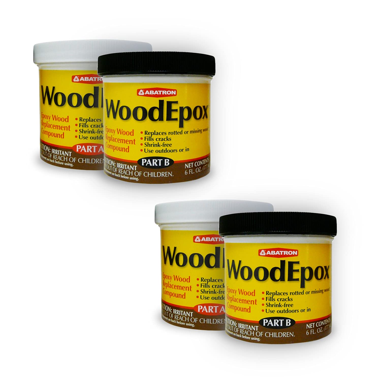 Abatron2 Kit WoodEpox Epoxy Wood Replacement Compound, 12 oz Kit, Part A & B