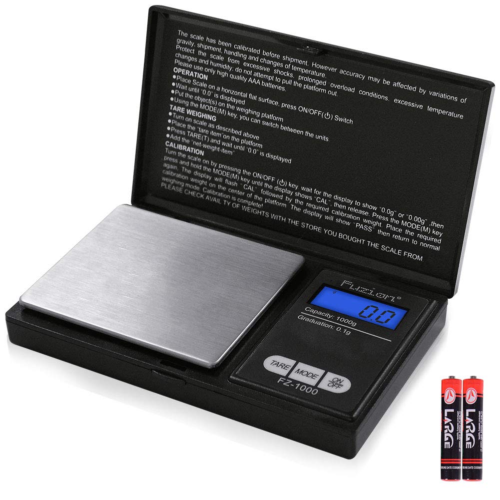 (1000 0.1g) - Digital Pocket Scale, High Accuracy within 1000g/0.1g, Personal Nutrition Scale with LCD Back-Lit Display, Portable travel scale for Food, Medicine, Jewellery(Battery Included)