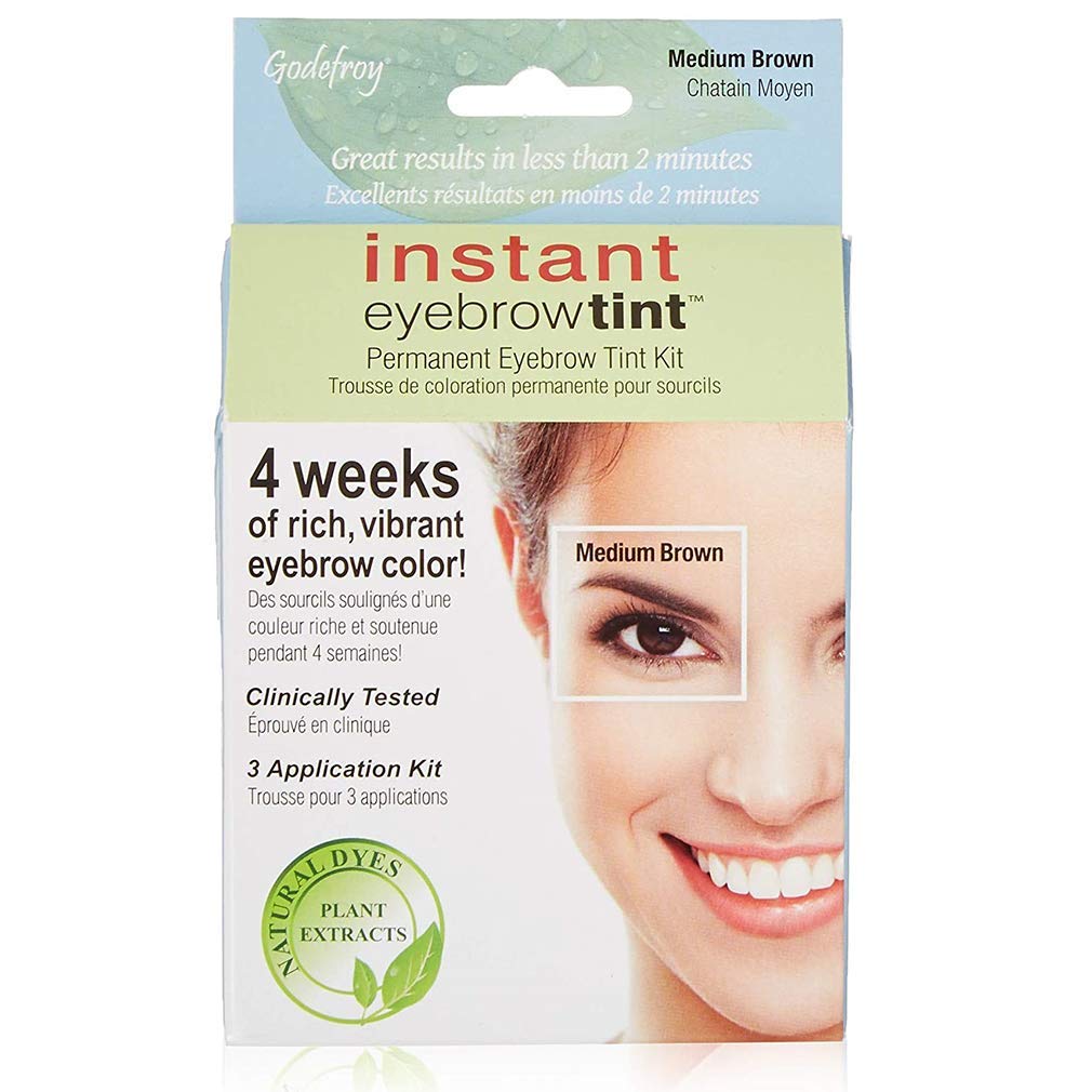 GodefroyInstant Eyebrow Tint Botanicals 3 Applications Included, Medium Brown