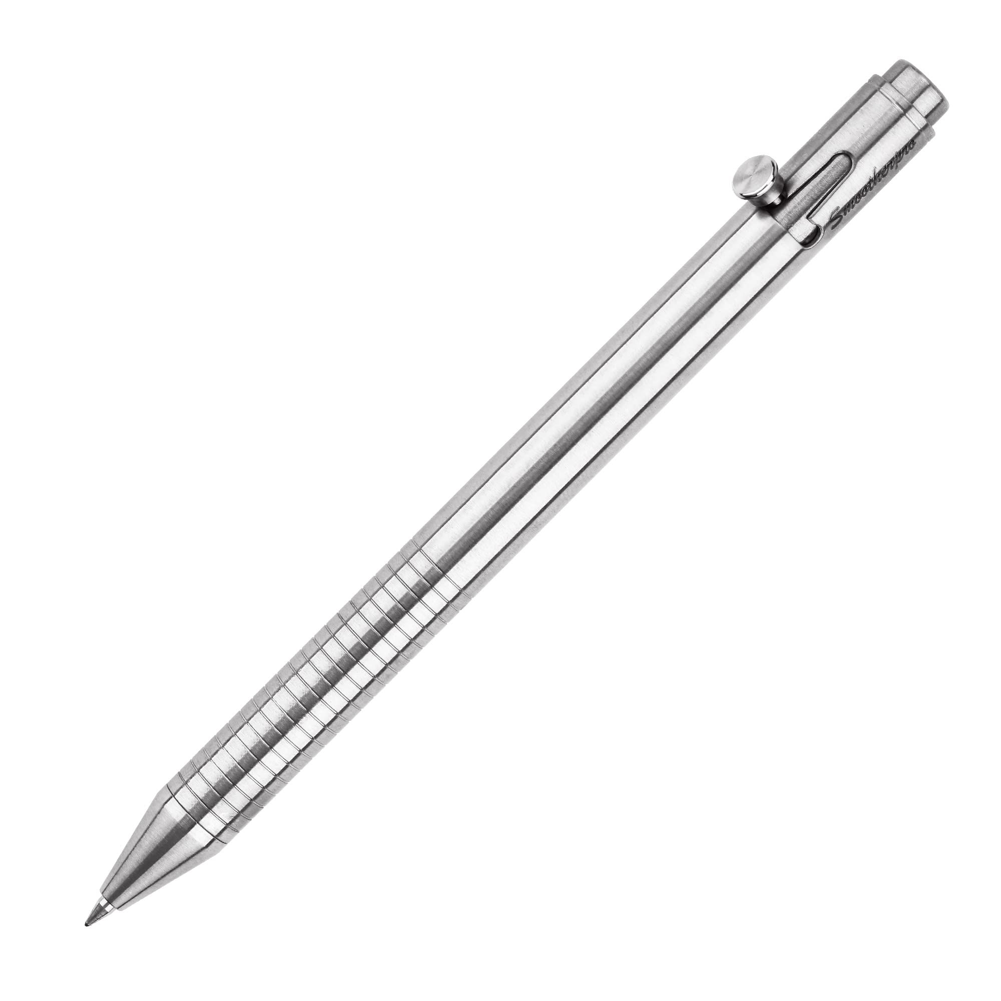 SMOOTHERPRO Titanium Bolt Action Pen Retractable Gel Pen Compatible with Pilot G2 Refill Lightweight Slim Shape for EDC Pocket Business Collection Color Natural (Ti142)