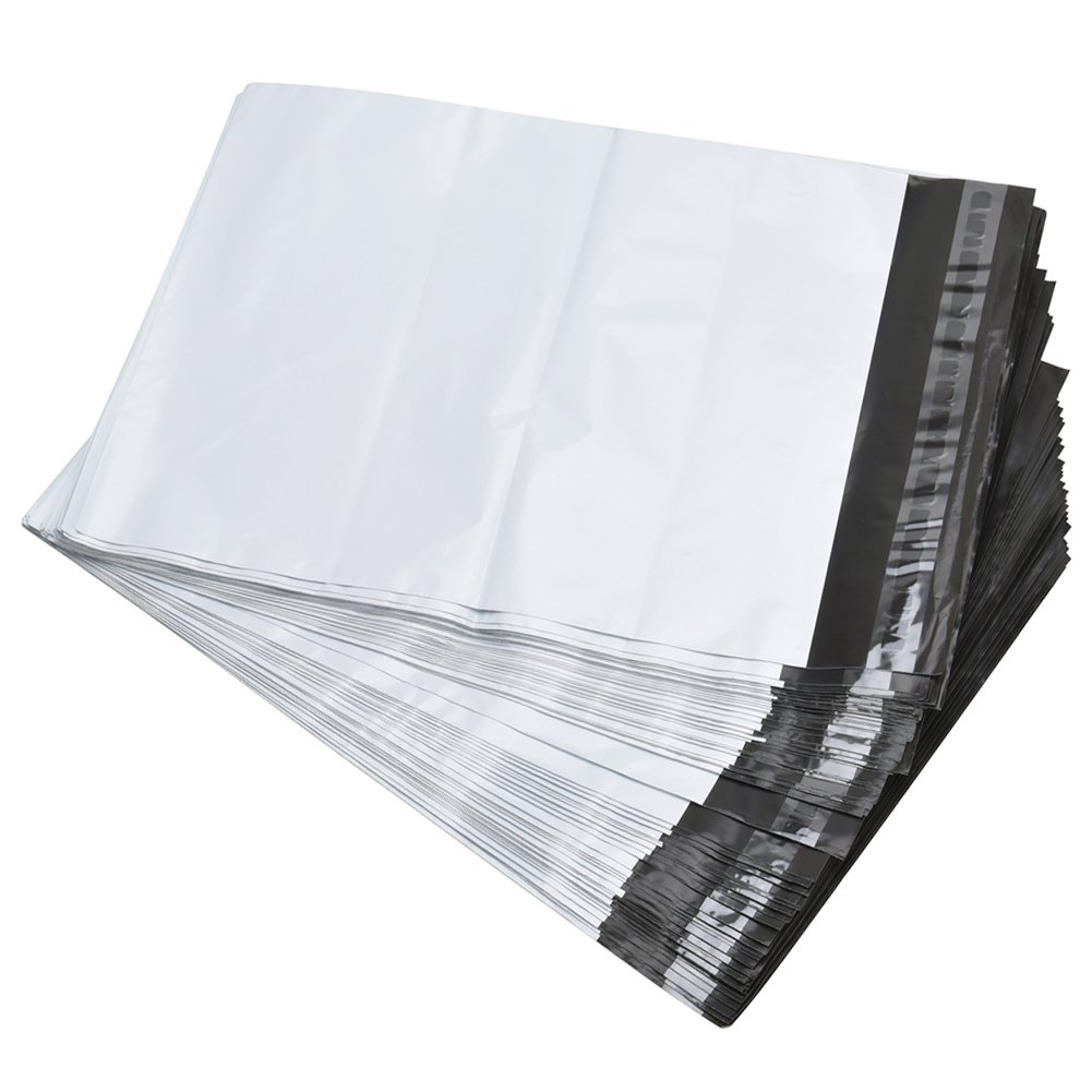 SJPACKSJPACK Poly Mailers 10x13-inch 100 Bags 2.5 Mil Poly Mailers Envelopes Bags with Self-Sealing Strip White Poly Bags