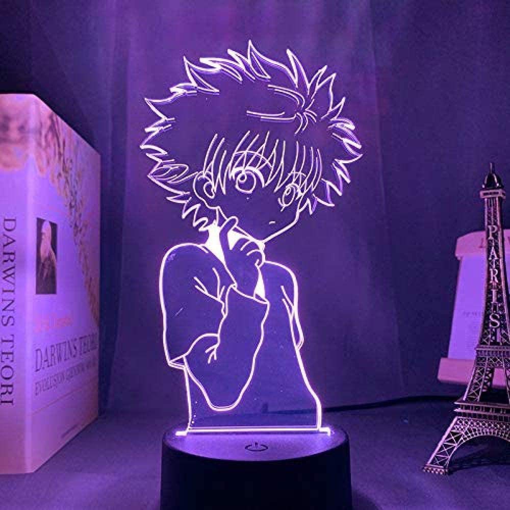 althiqahkey 3D Night Lamp Anime Hunter X Hunter Killua Zoldyck for Kids Children Bedroom Decor Nightlight Manga Gift Hunter X Hunter Night Light 16 Colors