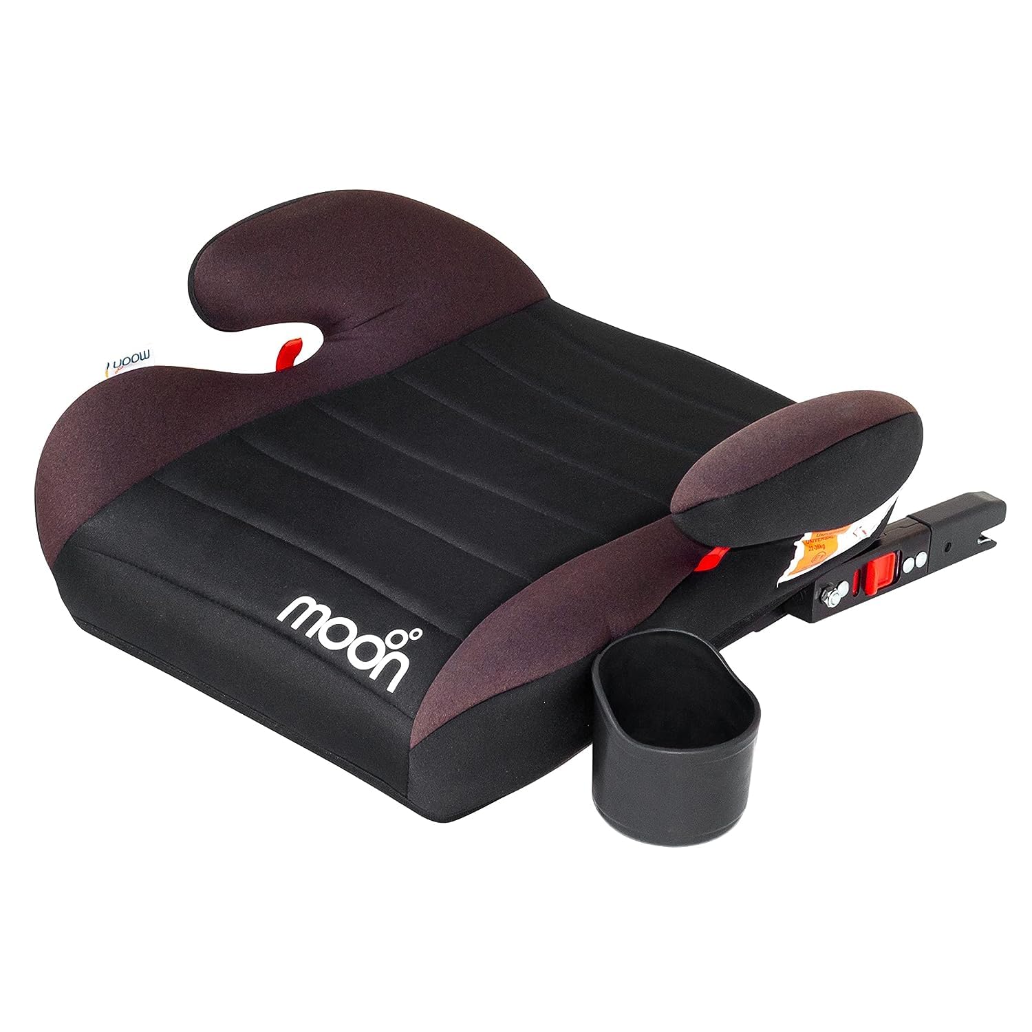 MoonKido Baby Booster Car Seat with ISOFIX.Cup Holder.Group 3 (15-36 kg).Extra large seat.Soft fabric.Equipped with Armrests,Backless Belt-Positioning Car Booster Seat,Universally Fit-Black