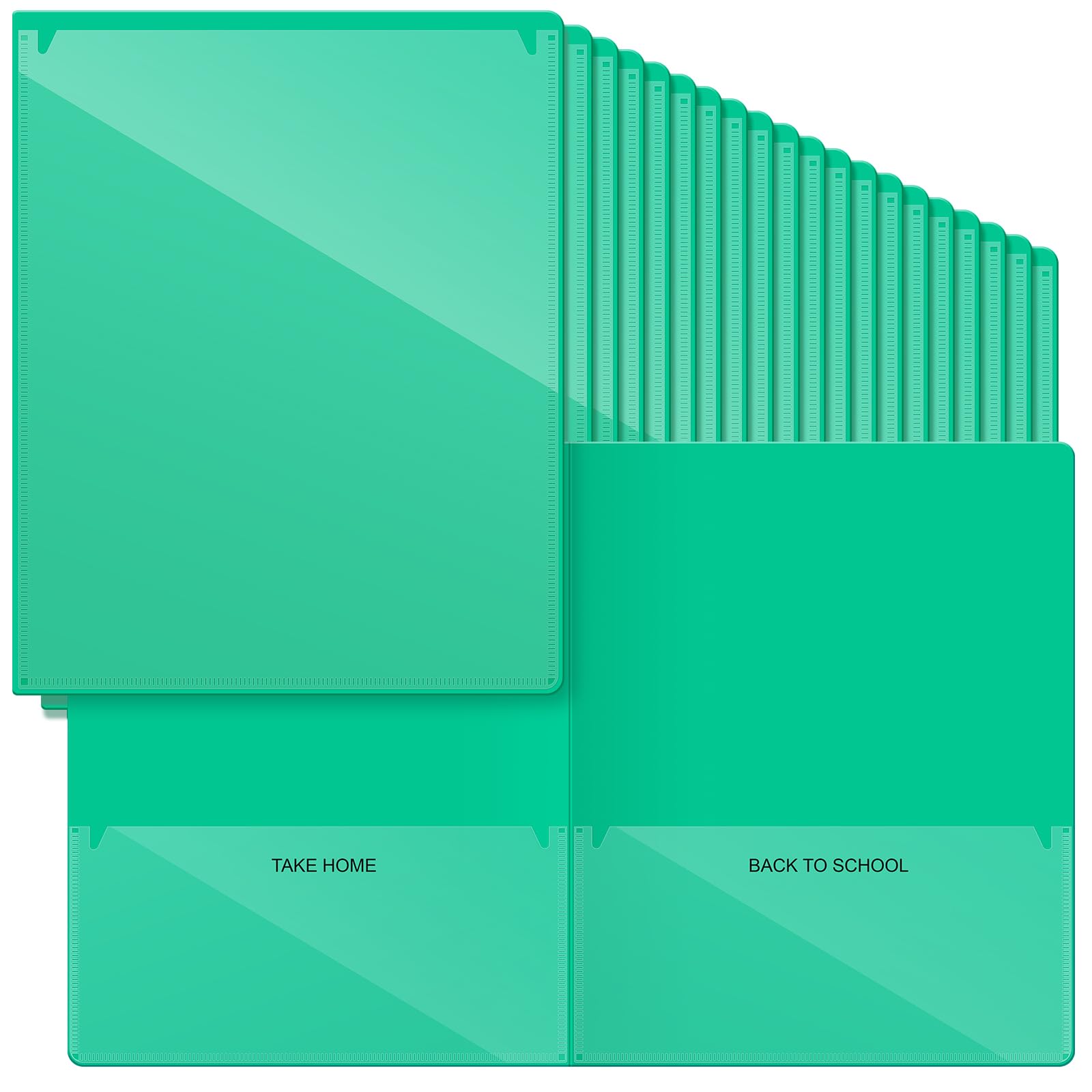 Henoyso 100 Pcs School to Home Folders Take Home Heavy Duty Folders 2 Pocket Folder Homework Folders for Students Parent Teacher Communication Folders for Student Home Classroom 11.8x9.45 Inch (Green)