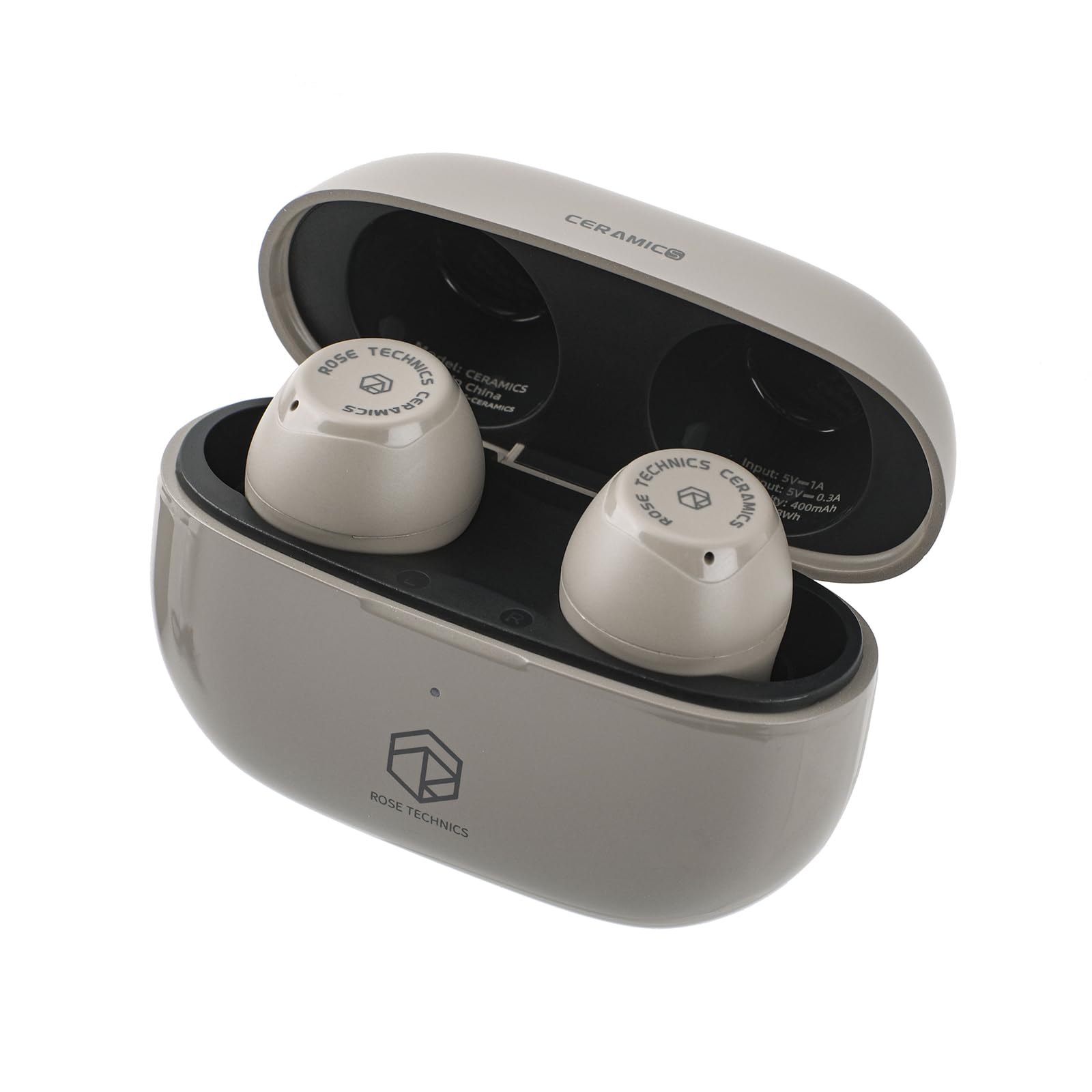 LinsoulROSE TECHNICS Ceramics Wireless Earbuds, 10mm DD HiFi Gaming Earbuds, Bluetooth 5.3 Earphones, with ENC Noise Canceling, Dual Connect, 60ms Latency for Workout (Grey, Rose Technics Ceramics)