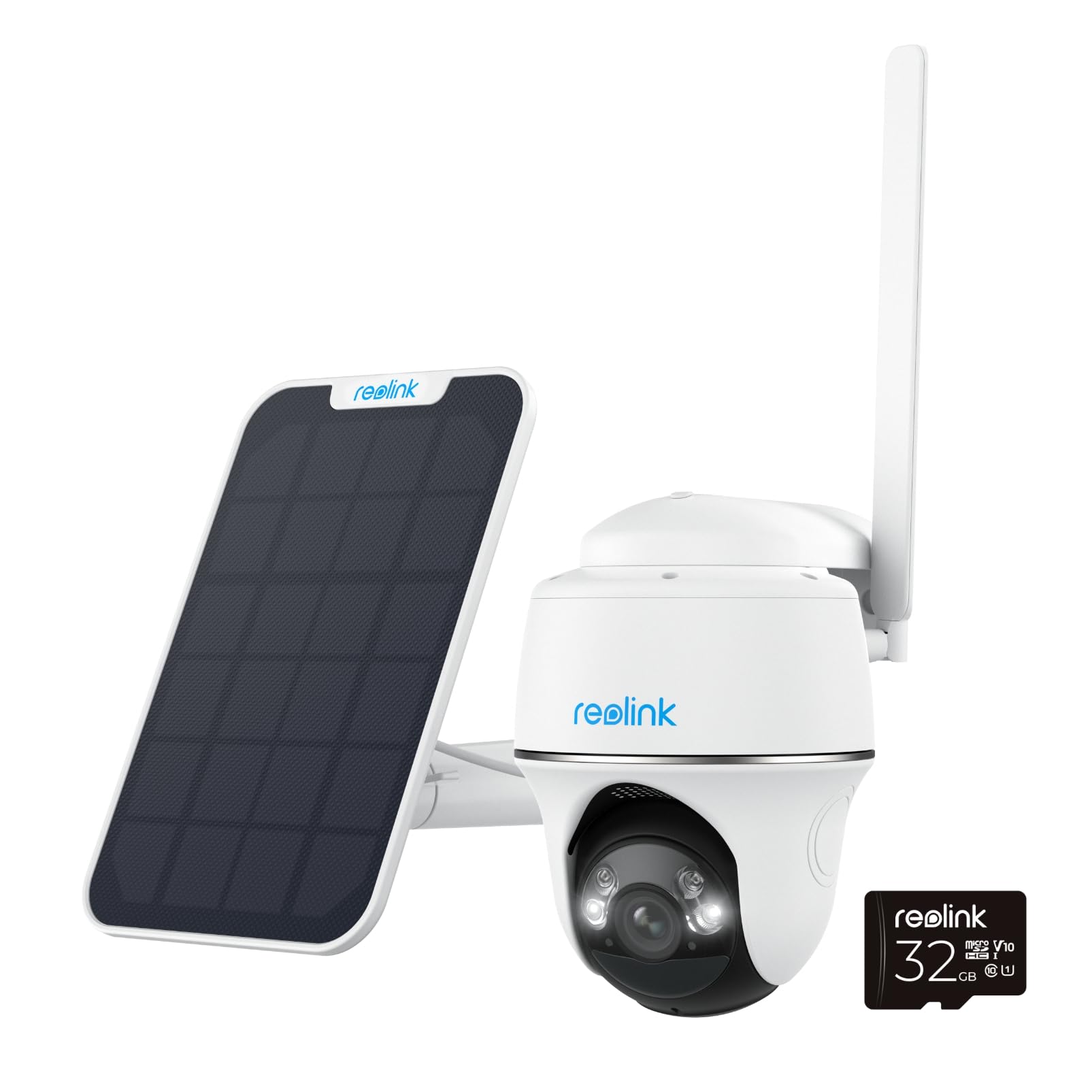 REOLINK 4G LTE Cellular Security Camera Outdoor, 5MP No WiFi Security Camera, 360° Pan-Tilt Go PT Plus+Solar Panel+32GB SD Card, Wireless Solar Powered, 2K+ Color Night Vision, Smart AI Detection