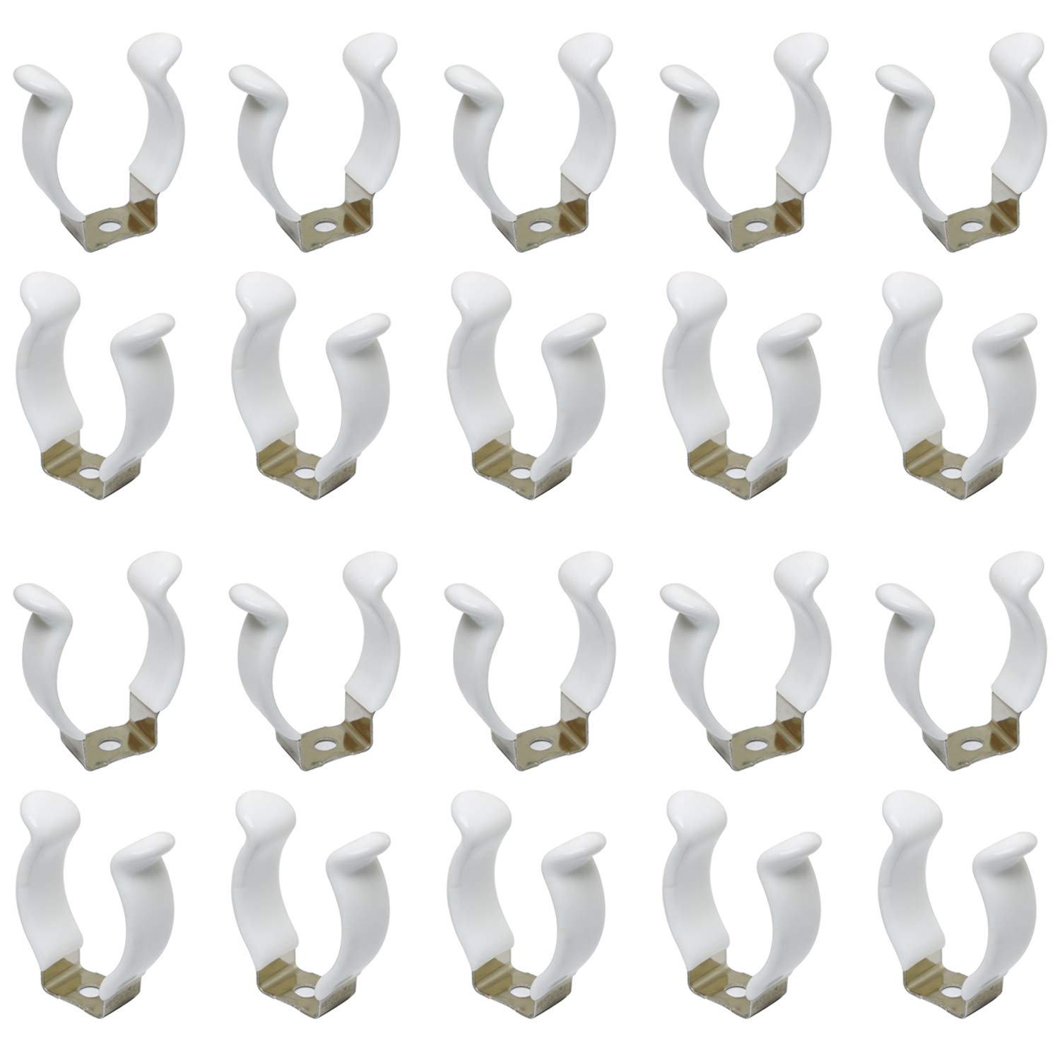 DGZZI T8 U Clips Holder 20PCS Stainless Steel U Shaped Lampholder Support with Plastic Finish for Light Bulbs Fluorescent Tube Lamp Bracket