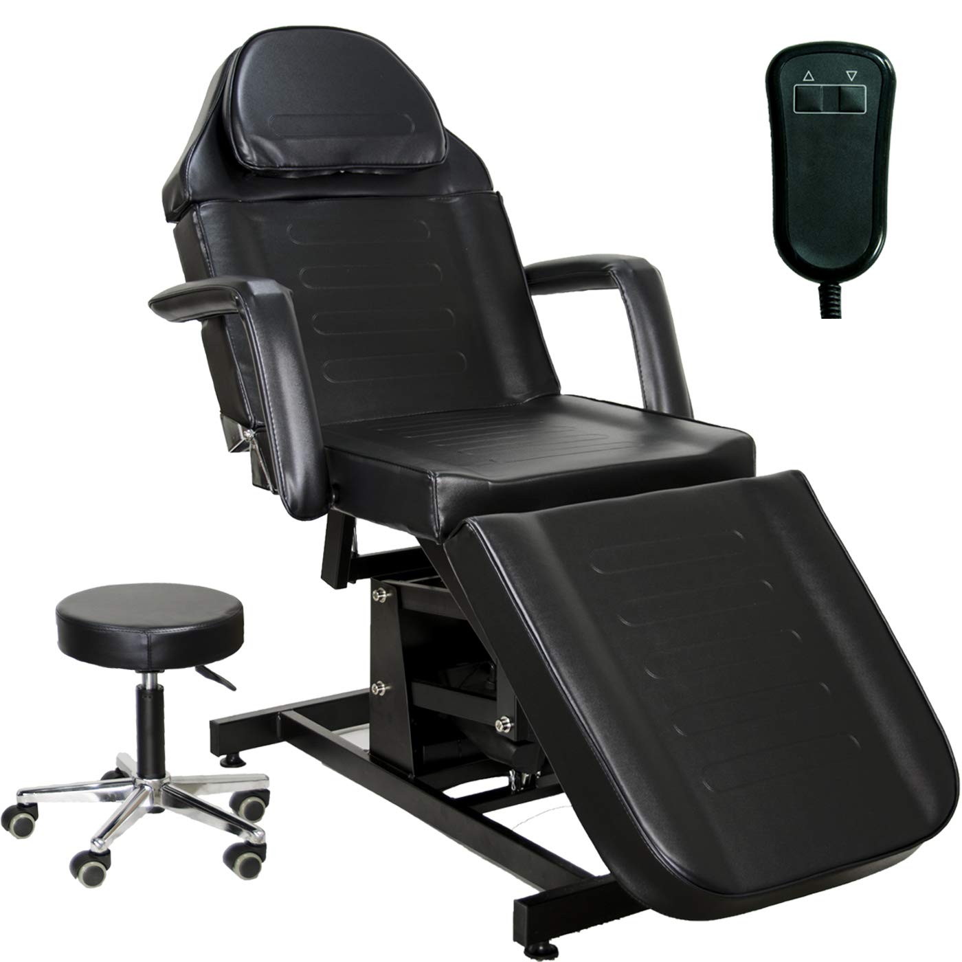 InkBedElectric Height Adjustable Tattoo Chair Table & Bed with Remote Control and Stool