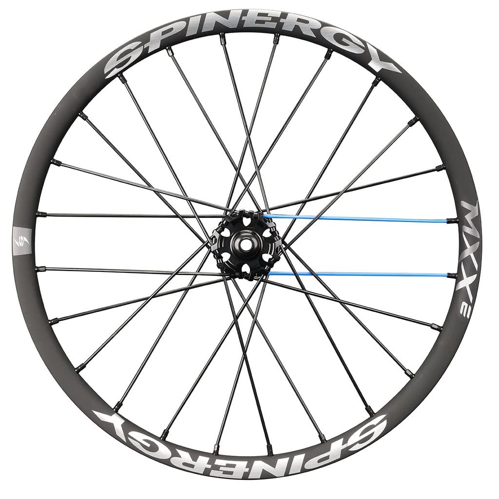 SPINERGY Mountain e-Bike Front Wheel, MXXe, 44" Hub, Centerlock, 700/29” or 650B/27.5", Patented PBO Spokes, Tubeless Ready, Strong, Shock Absorption, MTB, Water, UV, Impact Proof, Chemical Resistant