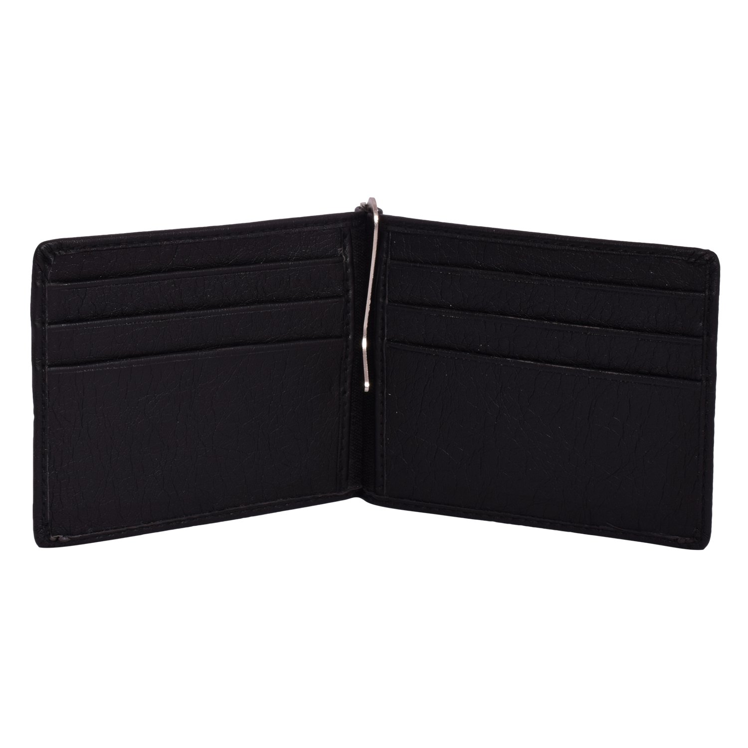 RabelaBlack Synthetic Men's Card Wallet with Money Clipper (RW-715)