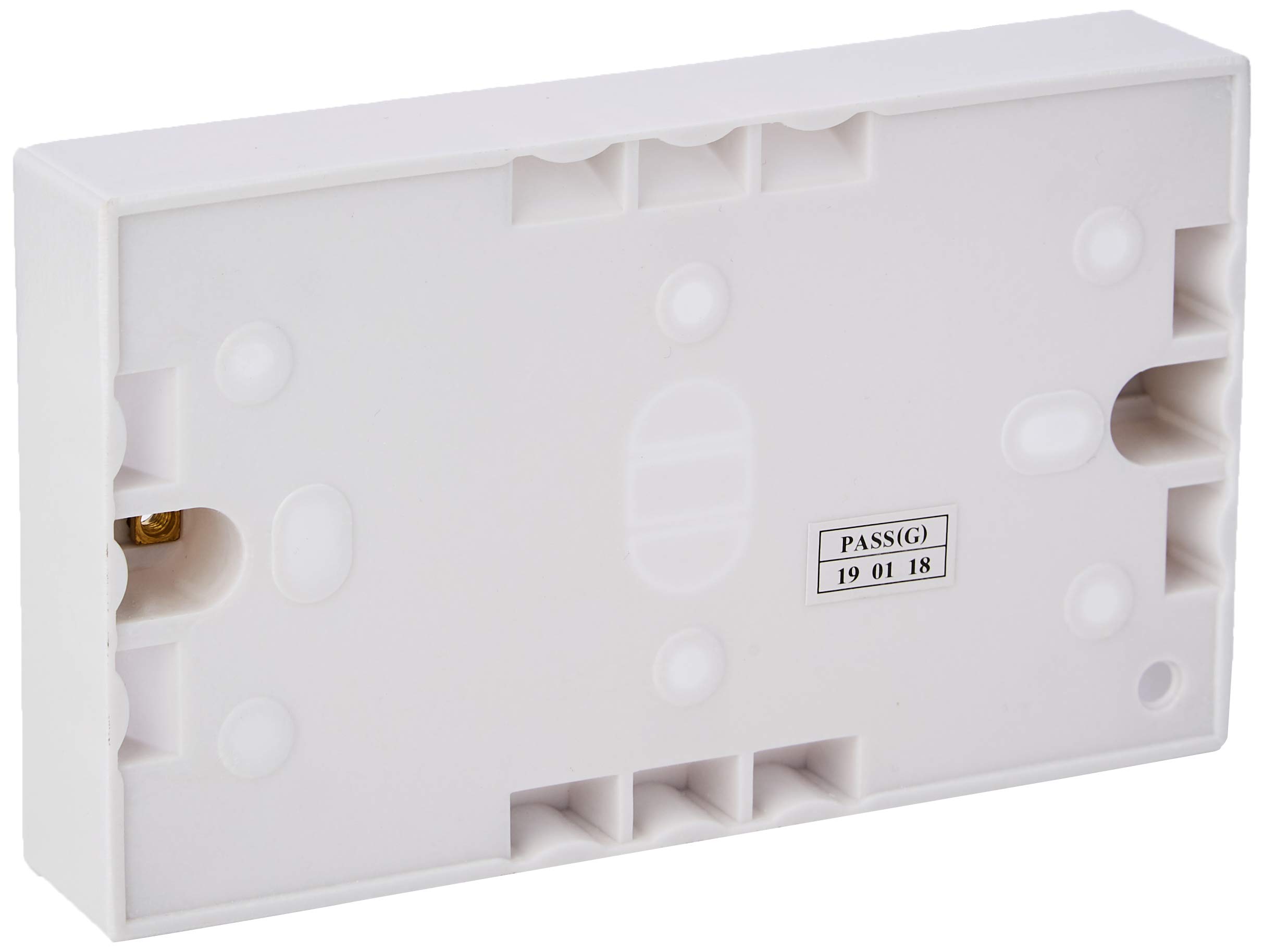 Merriway BH02612 Moulded Surface Pattress Box 2-Gang Double, 25mm (1 inch) Depth - White