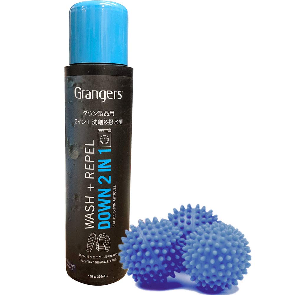 Grangers Down Care Kit | Includes Down Wash And Repel 300ml | X3 Dry Balls | Perfect For Down Jackets | All In 1 Kit