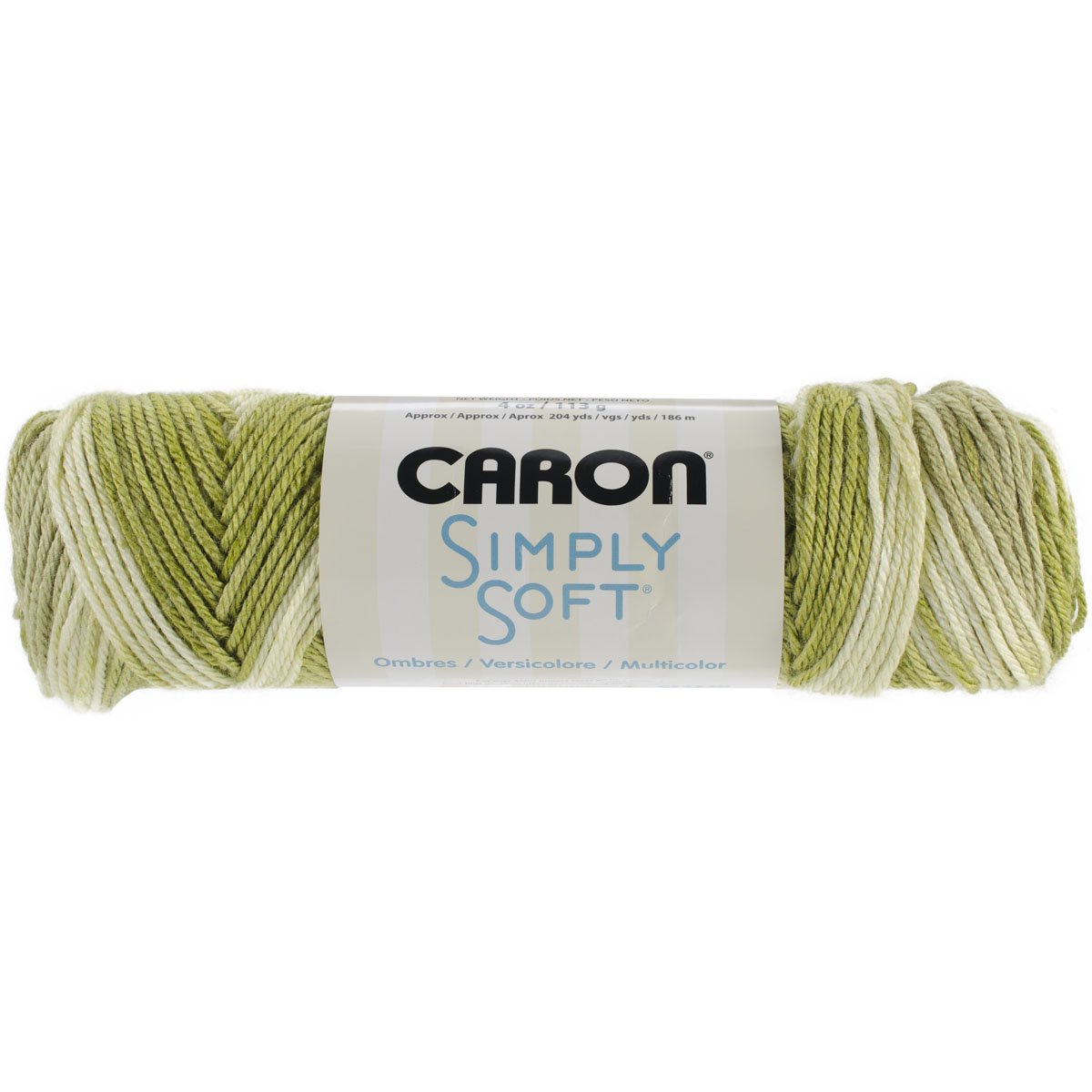 Caron Simply Soft Ombre Yarn, 5oz, Gauge 4 Medium Worsted, 100% Acrylic Avocado - Machine Wash & Dry