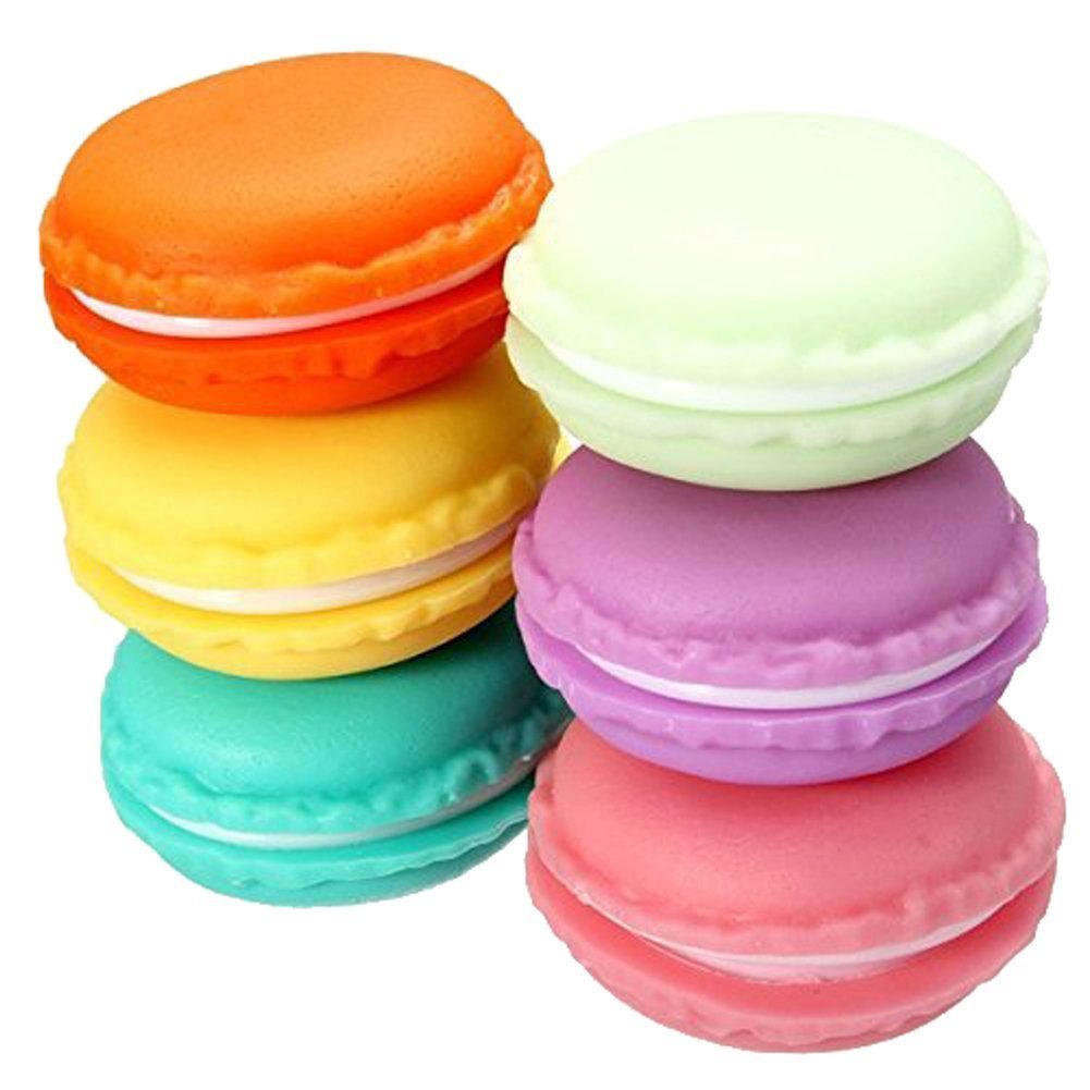 FSSTUD Mini Macarons Case Box Round Pill Box Holder Case Jewelry Organizer Box for Travel 6 Pcs