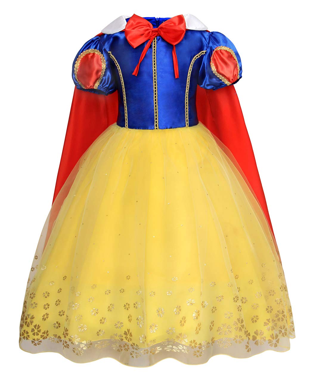 BrainGiggles Princess Dress for Girls, Snow white costume with cape | Fancy Dress for Halloween, Cosplay and Parties