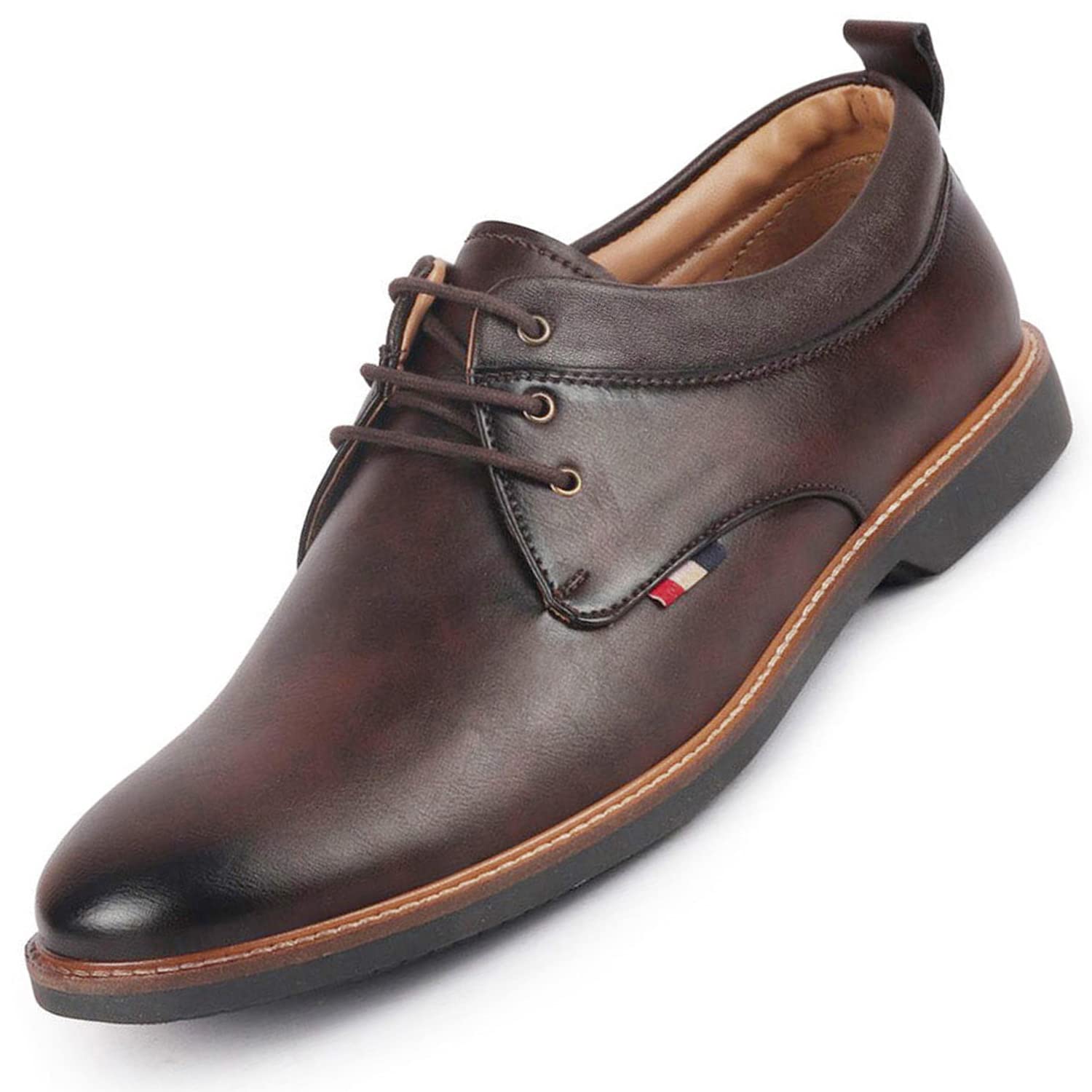 FAUSTOMen's Formal Lace Up Oxford Shoes with TPR Welted Sole