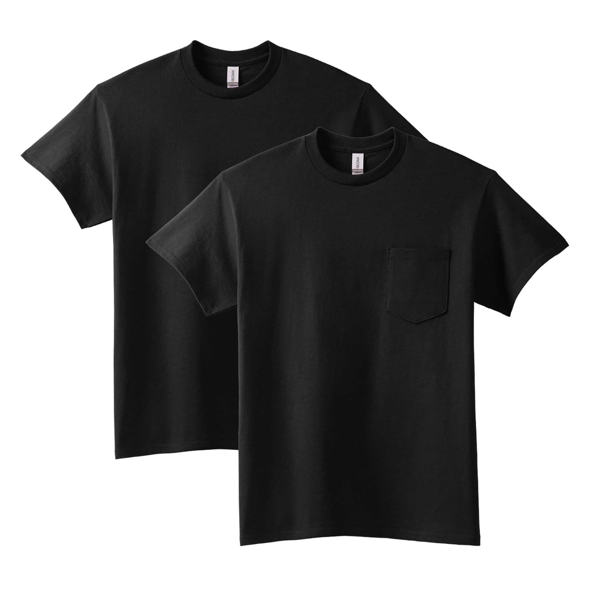 Gildan Unisex Adult Ultra Cotton T-Shirt with Pocket, Style G2300, 2-Pack