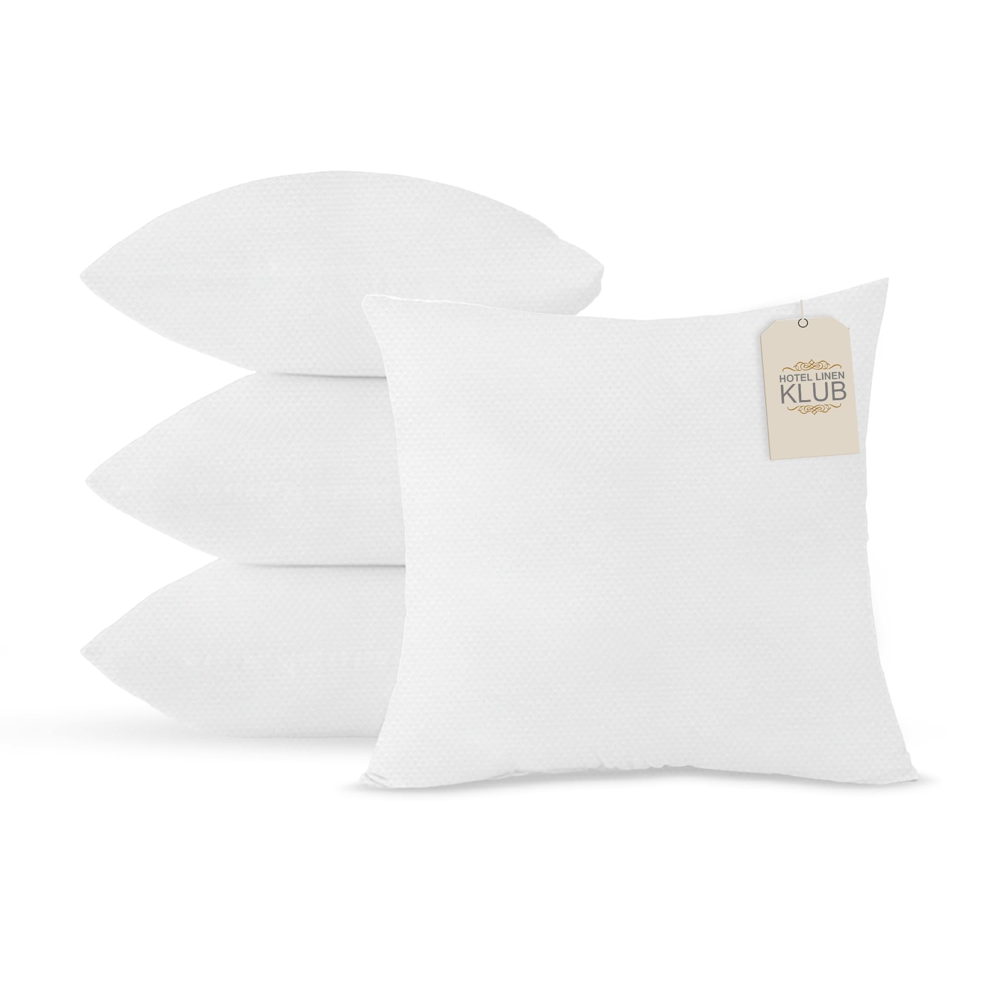 Hotel Linen Klub Cushion Filler Pack of 4pcs- Fabric: Non Woven , Filling 350grams Non Siliconized Fiber - Size : 45 x 45cm