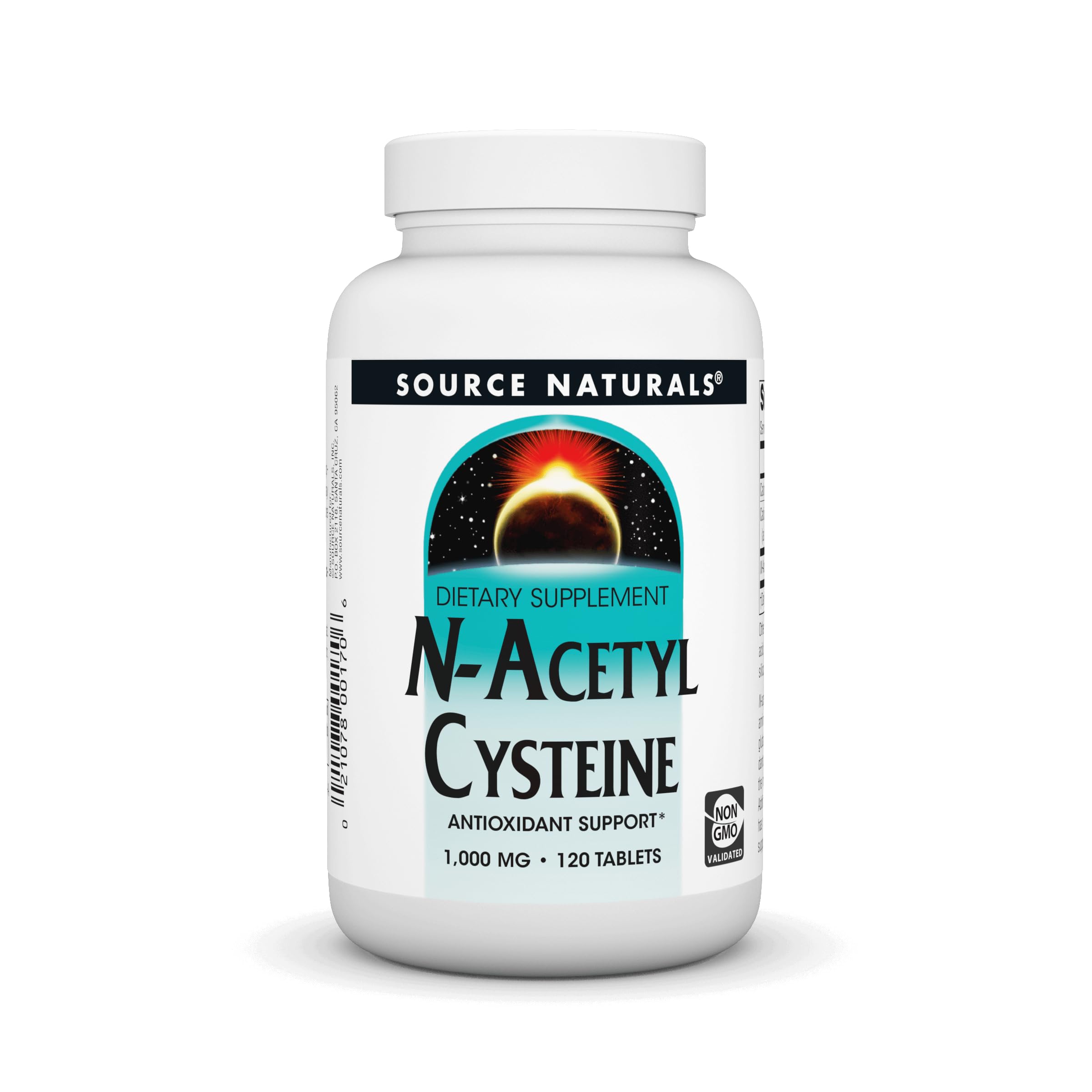 Source Naturals N-Acetyl Cysteine Antioxidant Support, Dietary Supplement That Supports Respiratory Health* - 1000 mg -120 Tablets