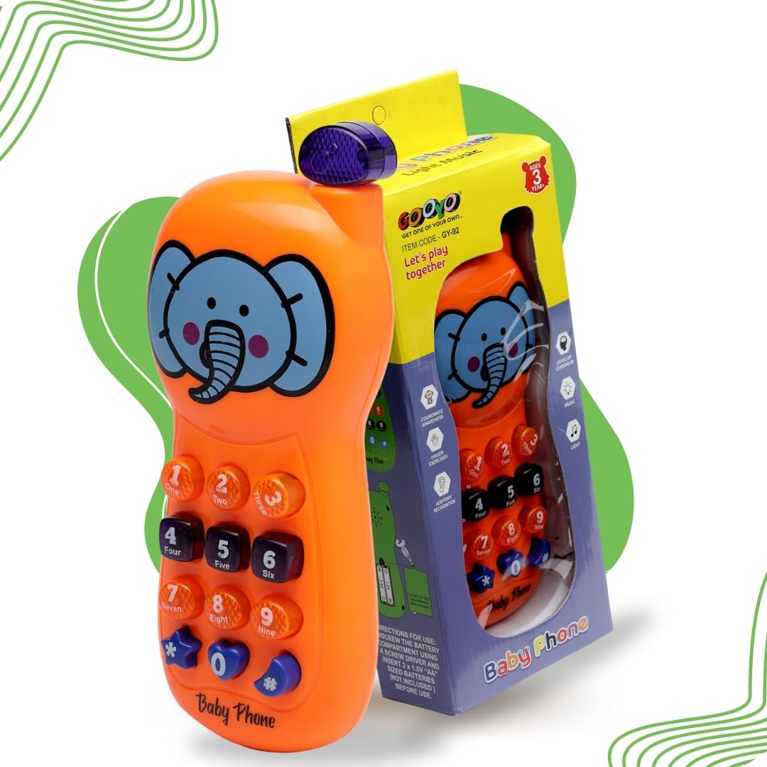 Gooyo GY-92 Battery Operated Role Play Musical Phone Toy for Kids/Baby/Girls/Boys, Power Source: 3xAA Battery (Not Included)