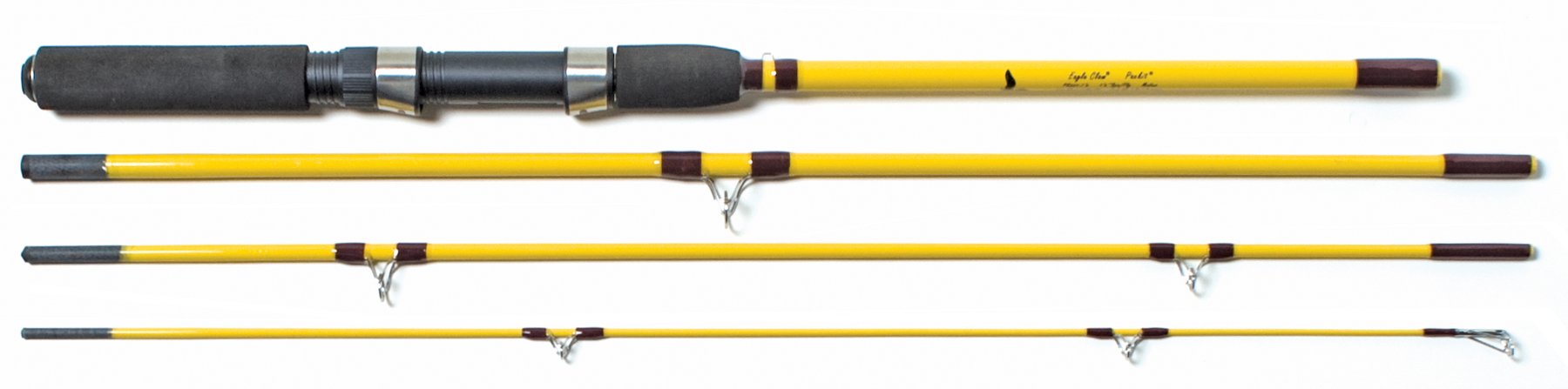 Eagle ClawPack-It Spin/Fly Fishing Rod (Pack of 4) - Yellow, 7.6 ft