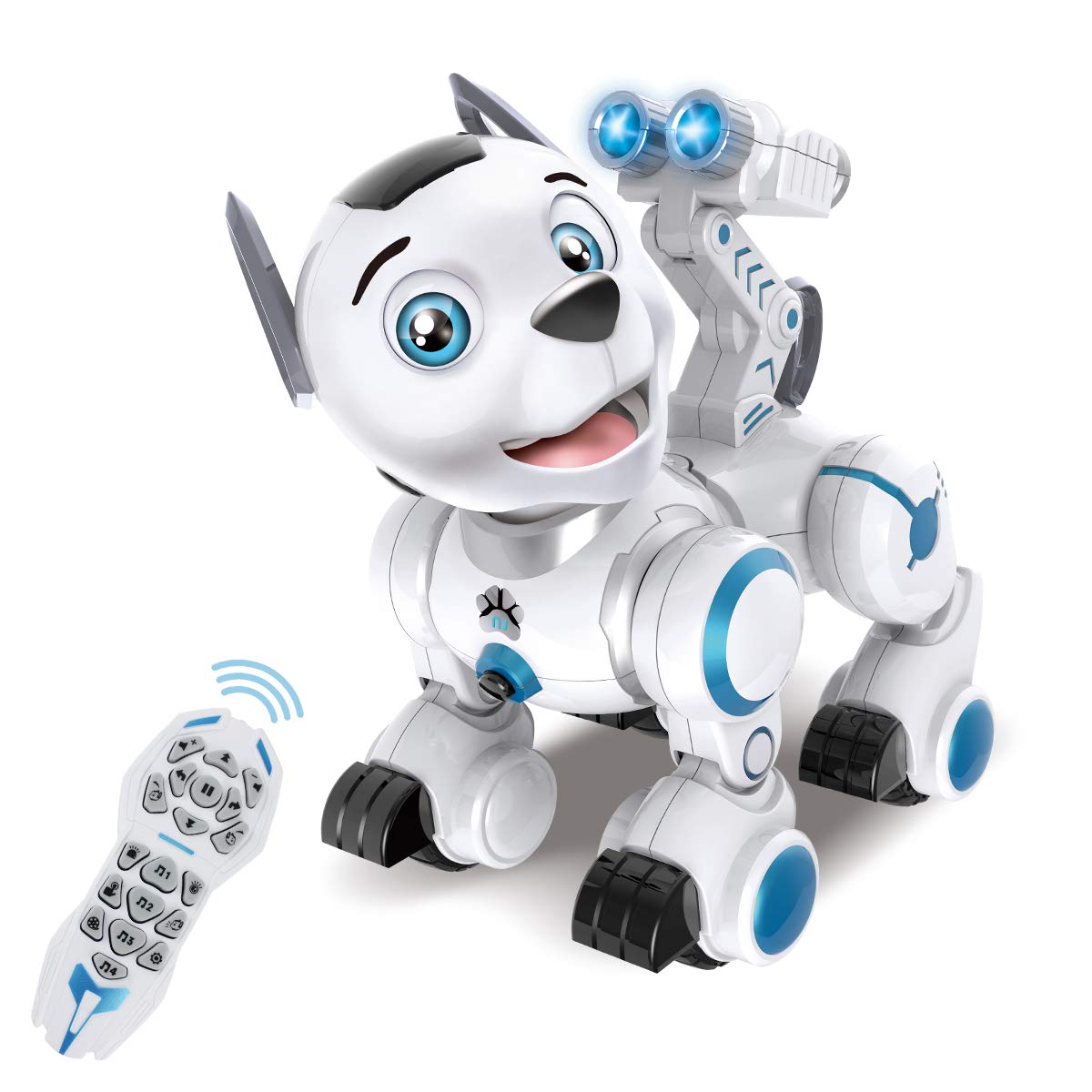 Fisca Remote Control Robotic Dog RC Interactive Intelligent Walking Dancing Programmable Robot Puppy Toys Electronic Pets with Light and Sound for Kids Boys Girls